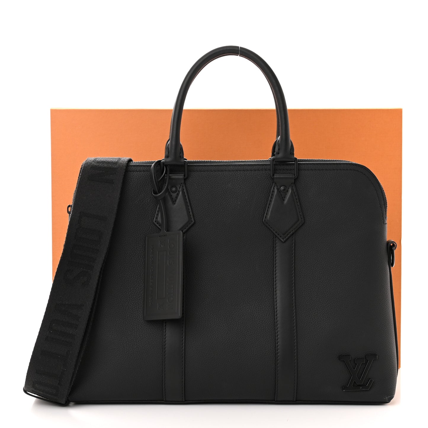 Calfskin Aerogram Takeoff Briefcase Black