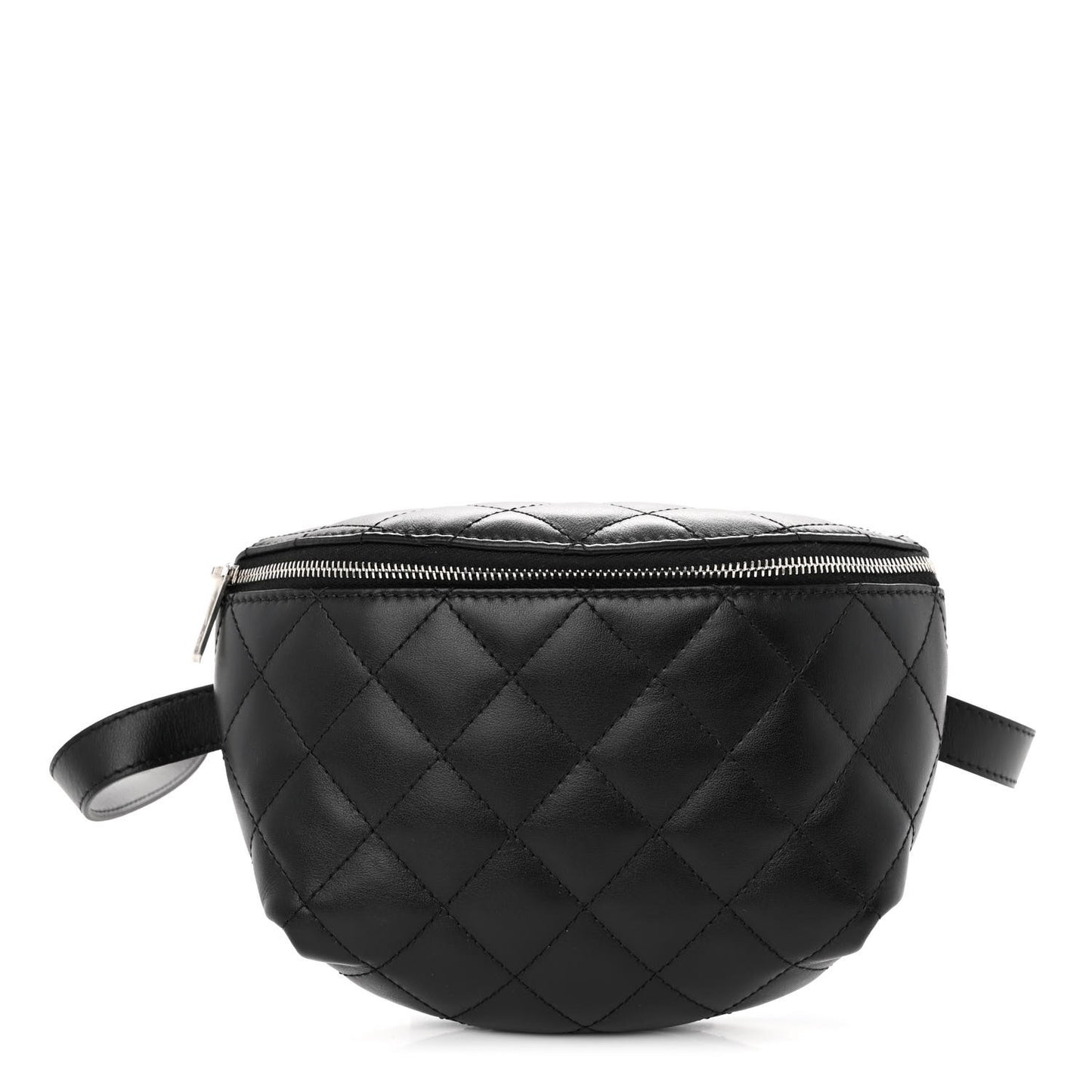 Calfskin Quilted Waist Belt Bag Black