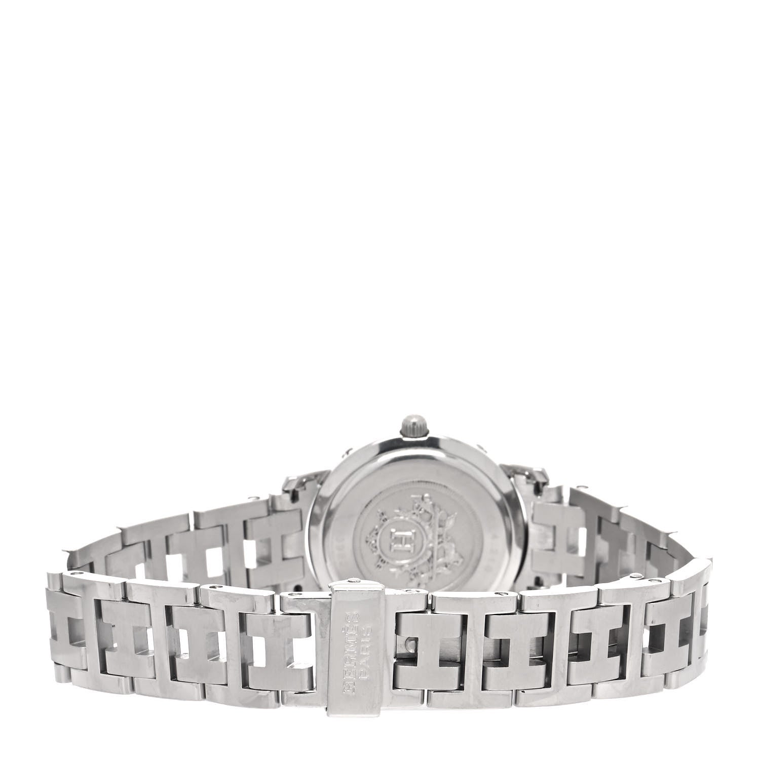 Hermes Stainless Steel 24mm Clipper Quartz Watch Black 3 of 4