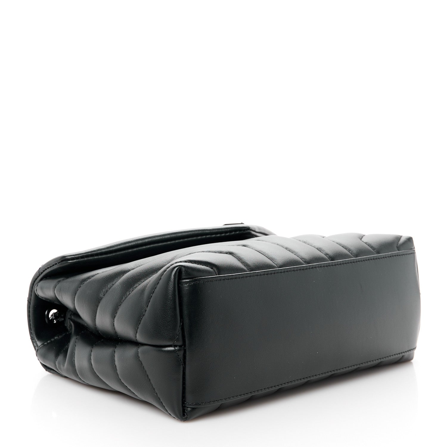 Saint Laurent Calfskin Y Quilted Monogram Monochrome Small Loulou Chain Satchel Black 4 of 12