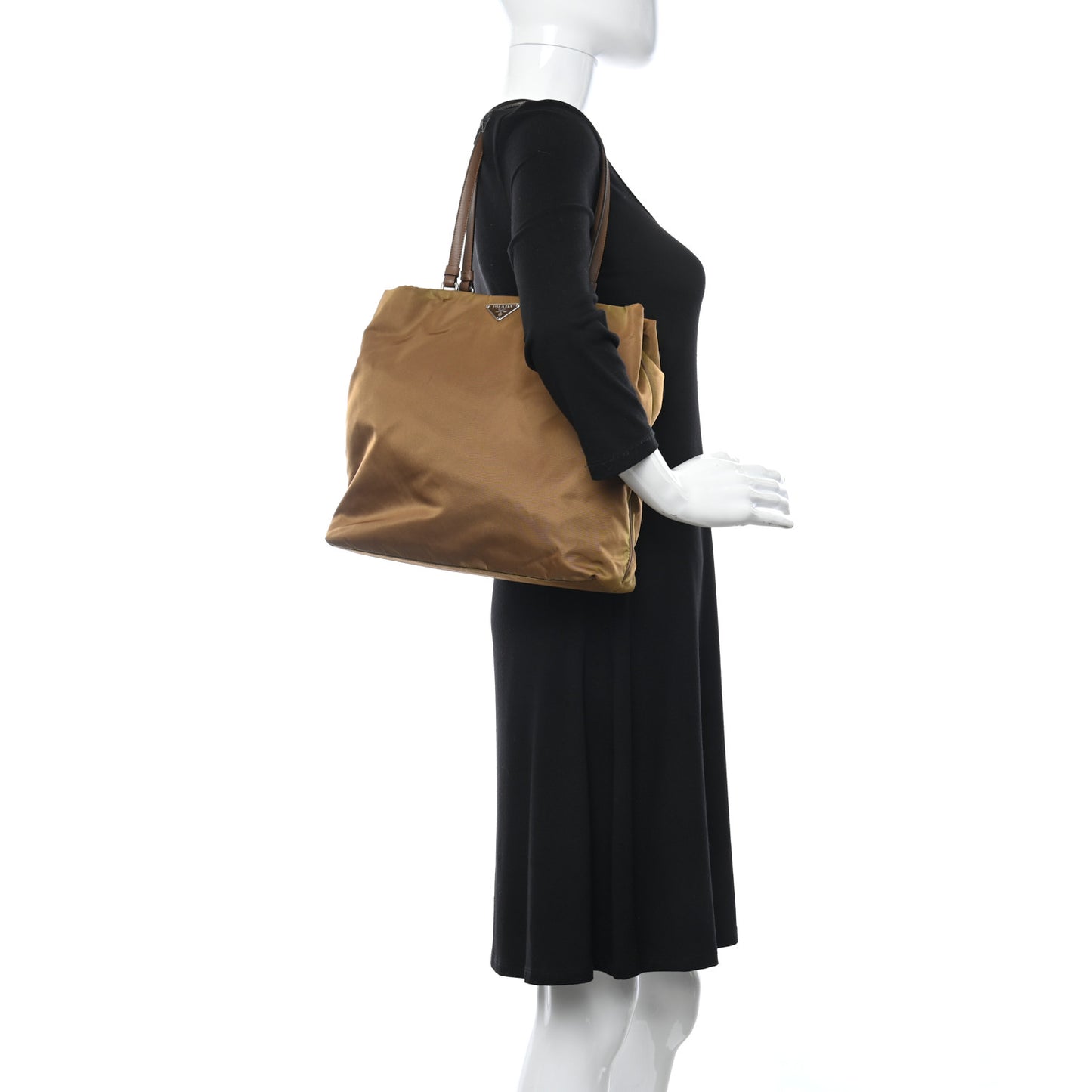 Tessuto Nylon Saffiano Tote Brown