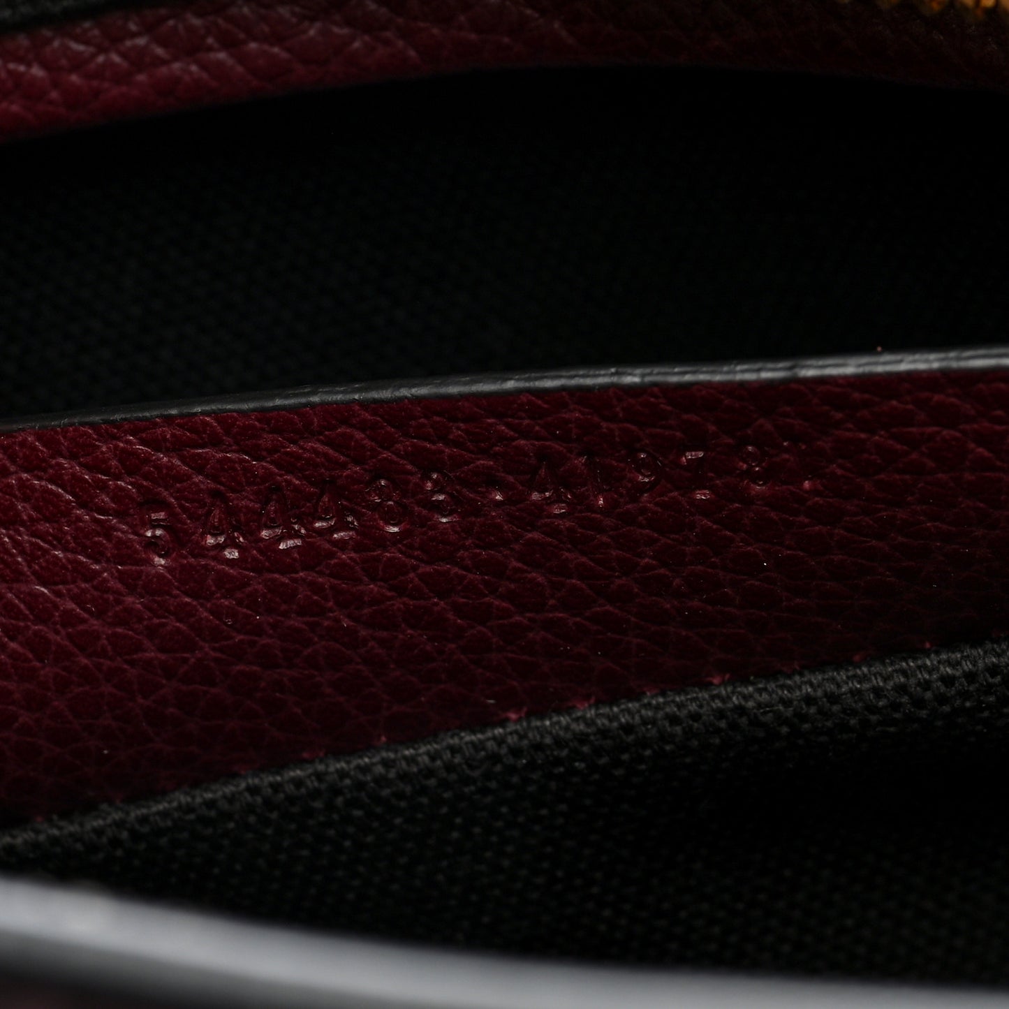 Pebbled Calfskin Mini Padlock Tote Bordeaux