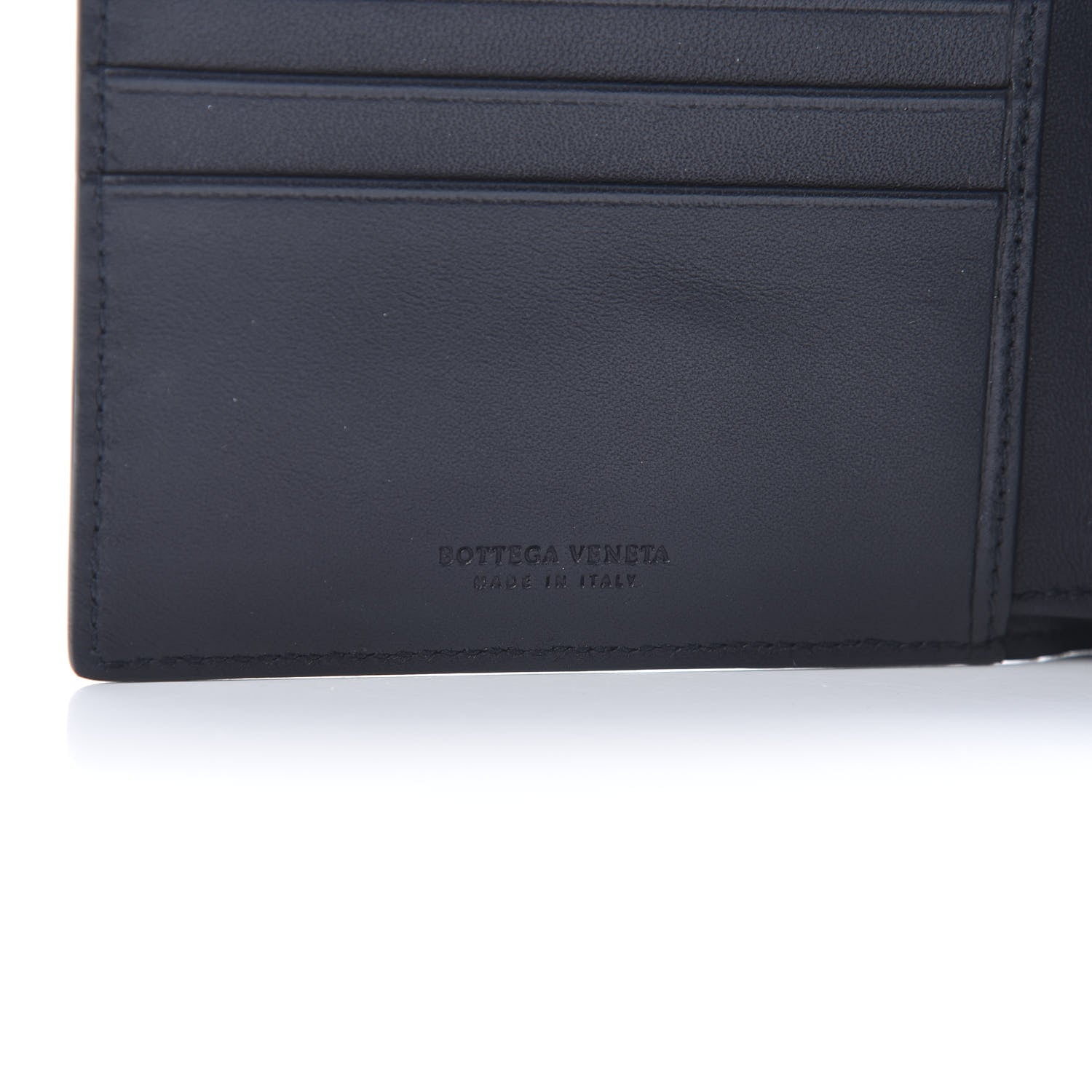 Bottega Veneta Lizard Bi-Fold Wallet Navy Blue 6 of 8