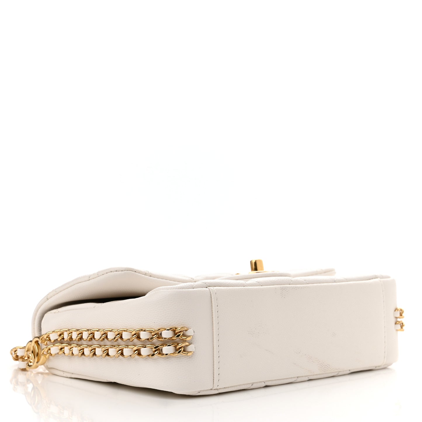 Caviar Quilted Mini CC You Flap White