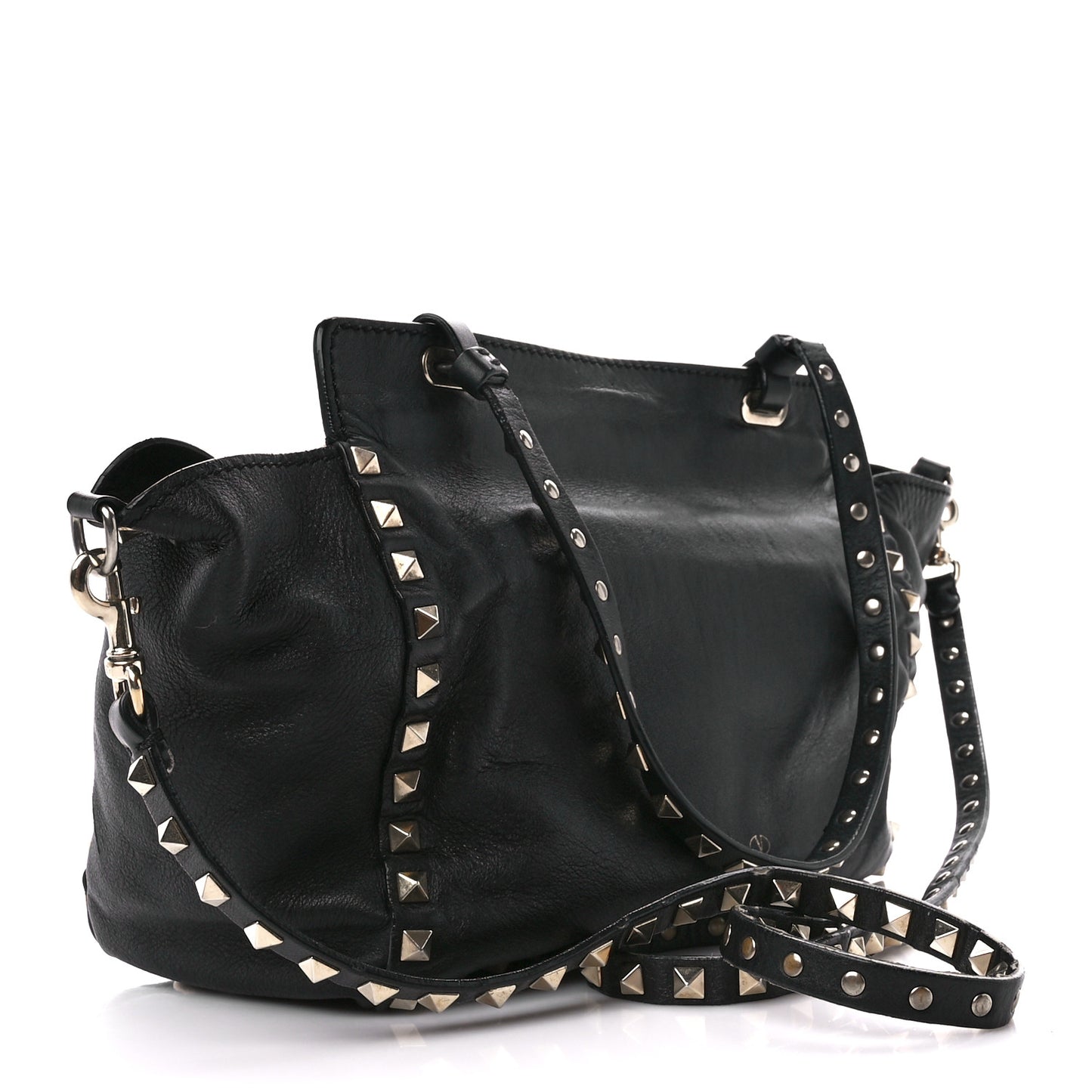 Vitello Small Rockstud Tote Black