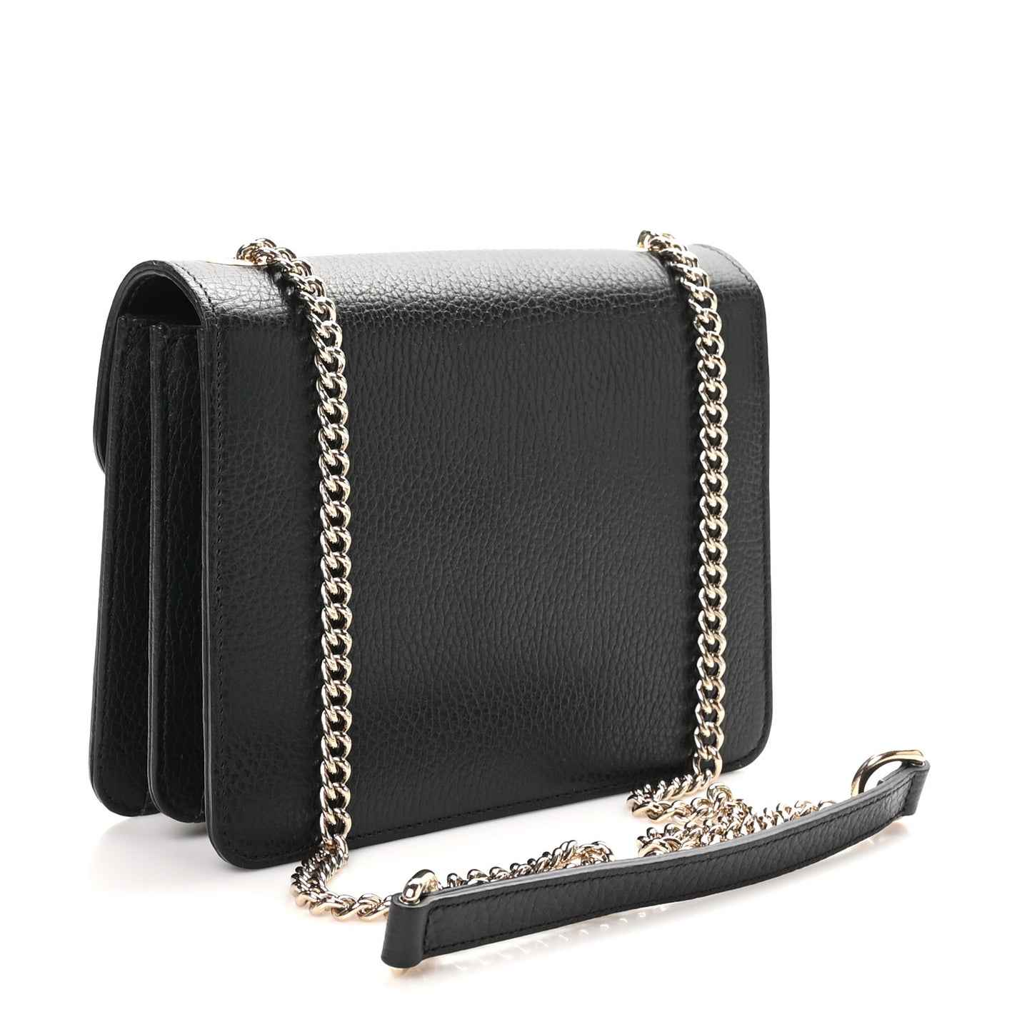 Dollar Calfskin Small Interlocking G Shoulder Bag Black