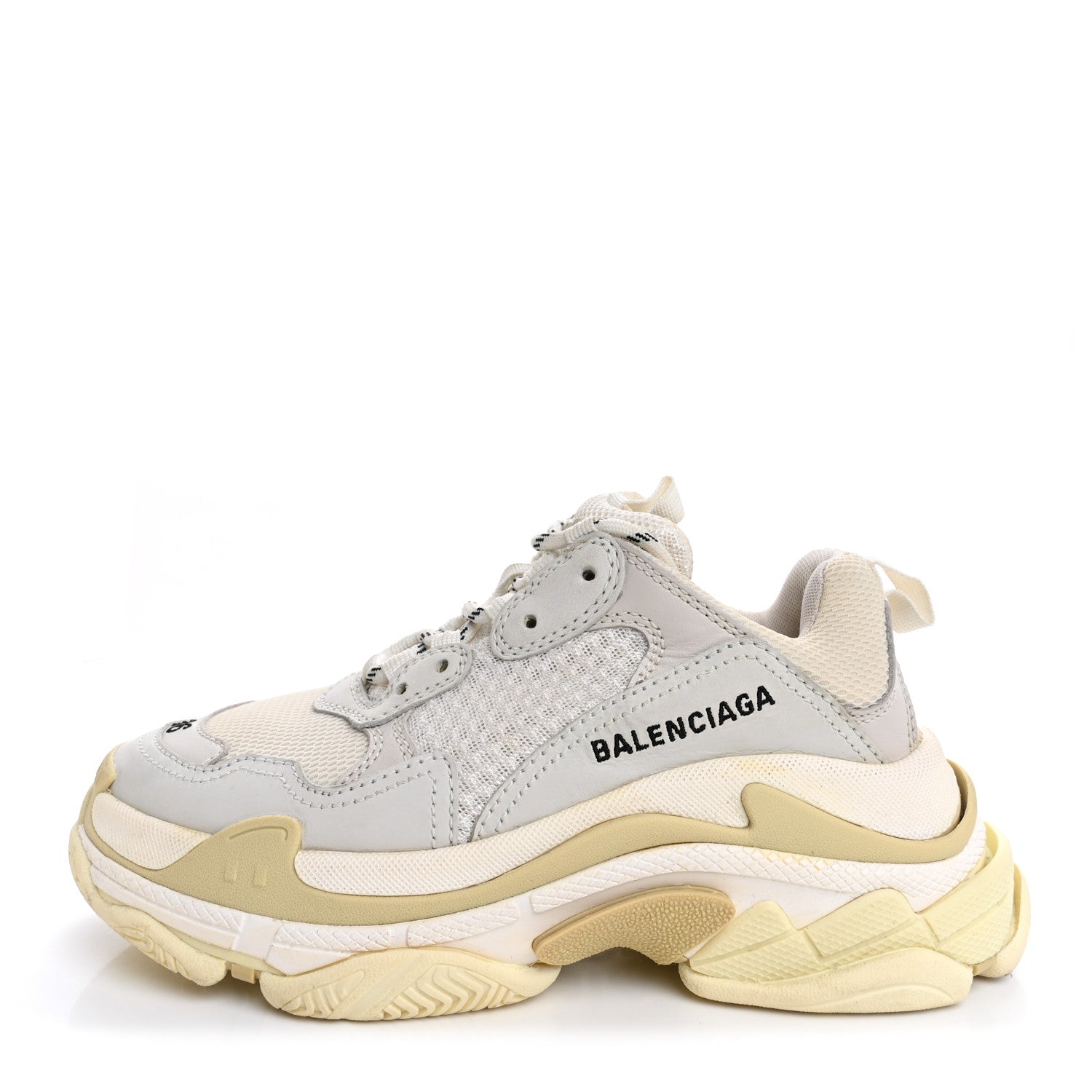 Balenciaga Fabric Mesh Womens Triple S Sneakers 36 White 1 of 13
