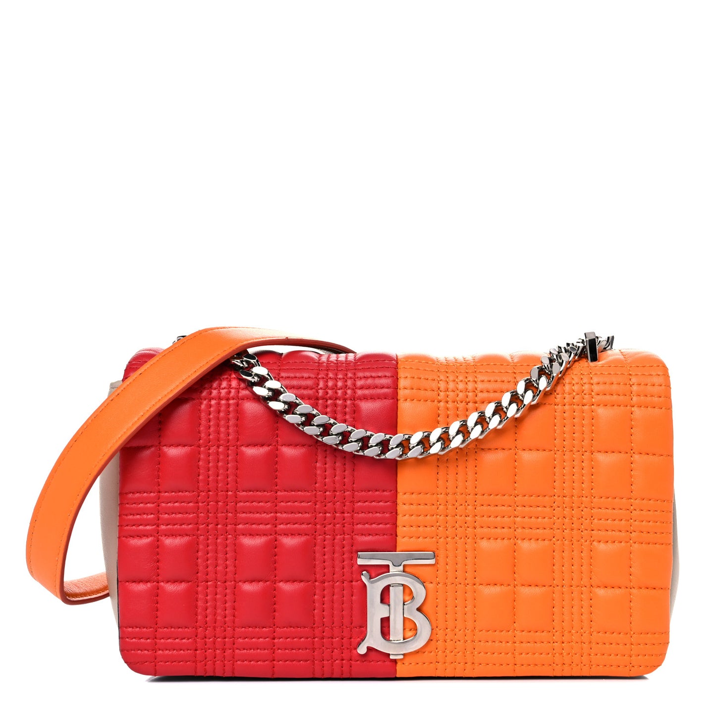Lambskin Quilted Small Lola Bag Bright Red Orange