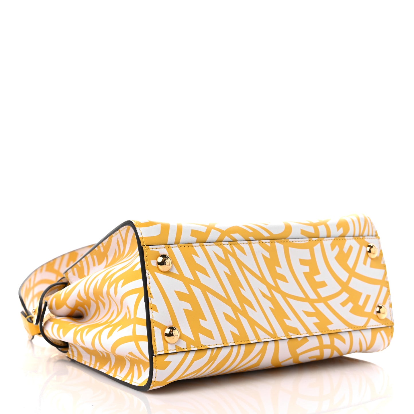 X SARAH COLEMAN Vitello Liberty Shiny Nappa Plexiglass FF Vertigo Mini Peekaboo Iconic Satchel Mimosa White