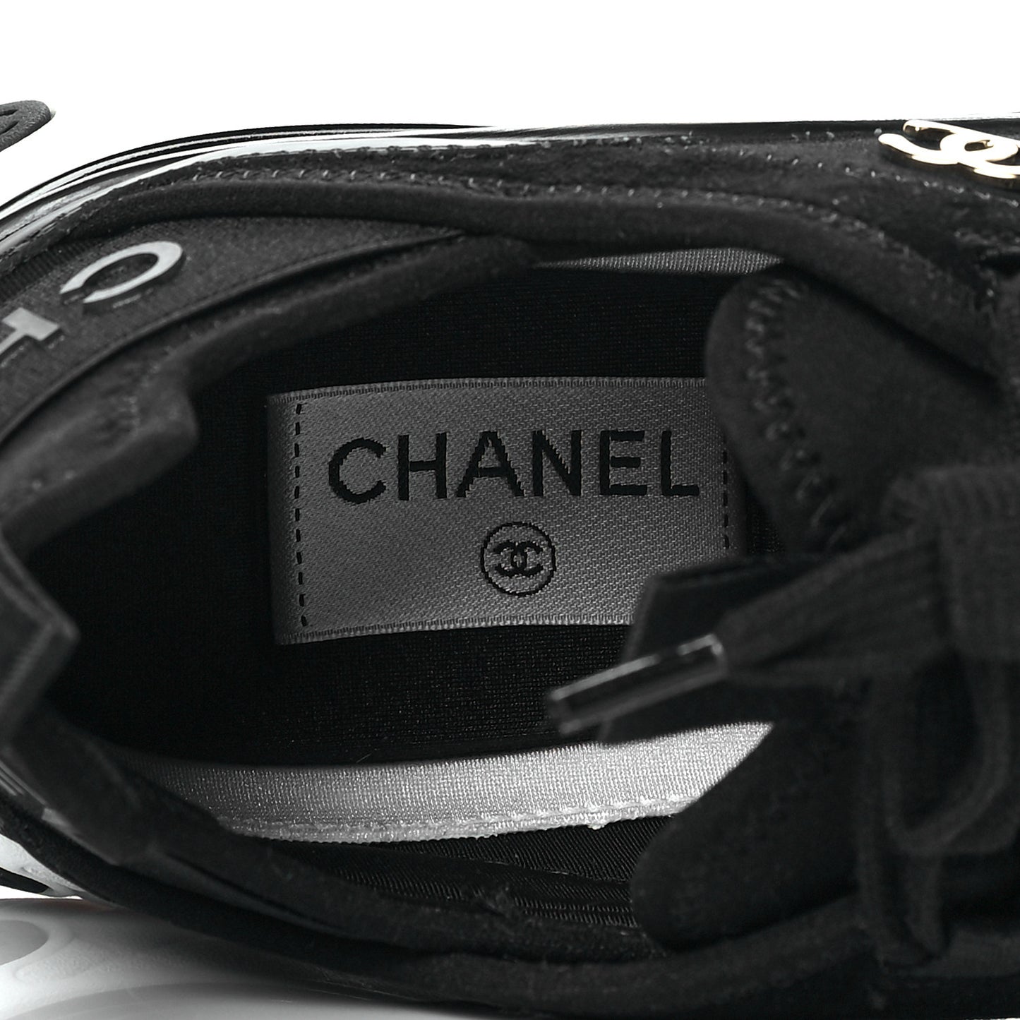 Velvet Calfskin Mixed Fibers CC Sneakers 39 Black