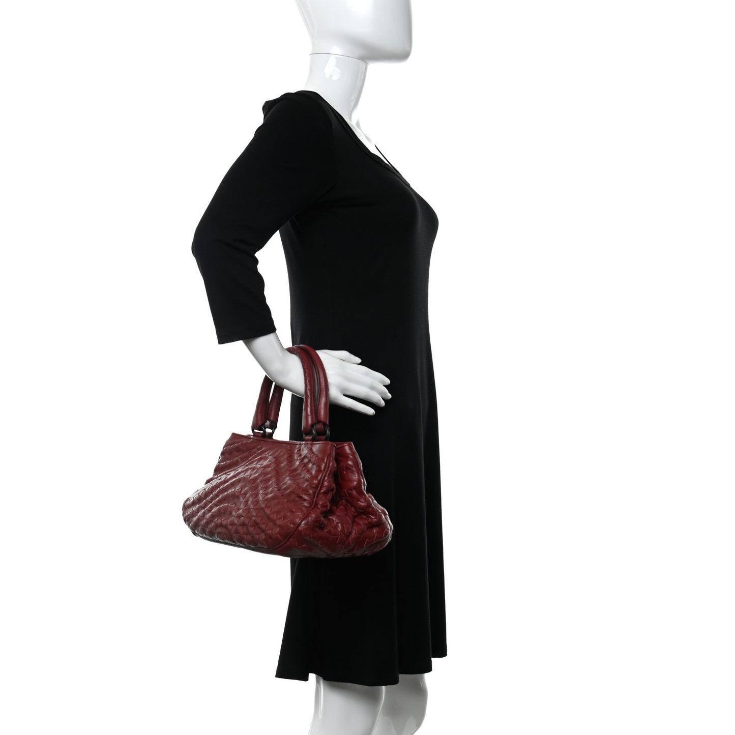 Nappa Intrecciato Maggiore Small Basket Bag Eclipse