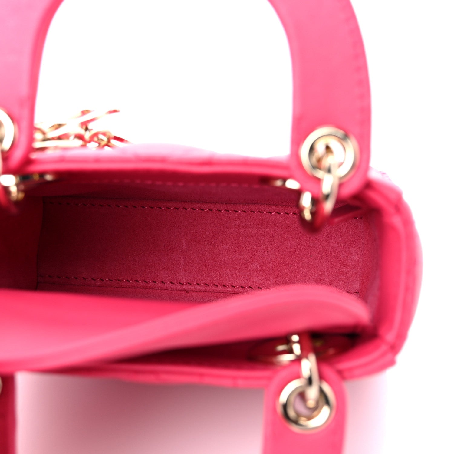 Christian Dior Lambskin Cannage Micro Lady Dior Bright Pink 4 of 8