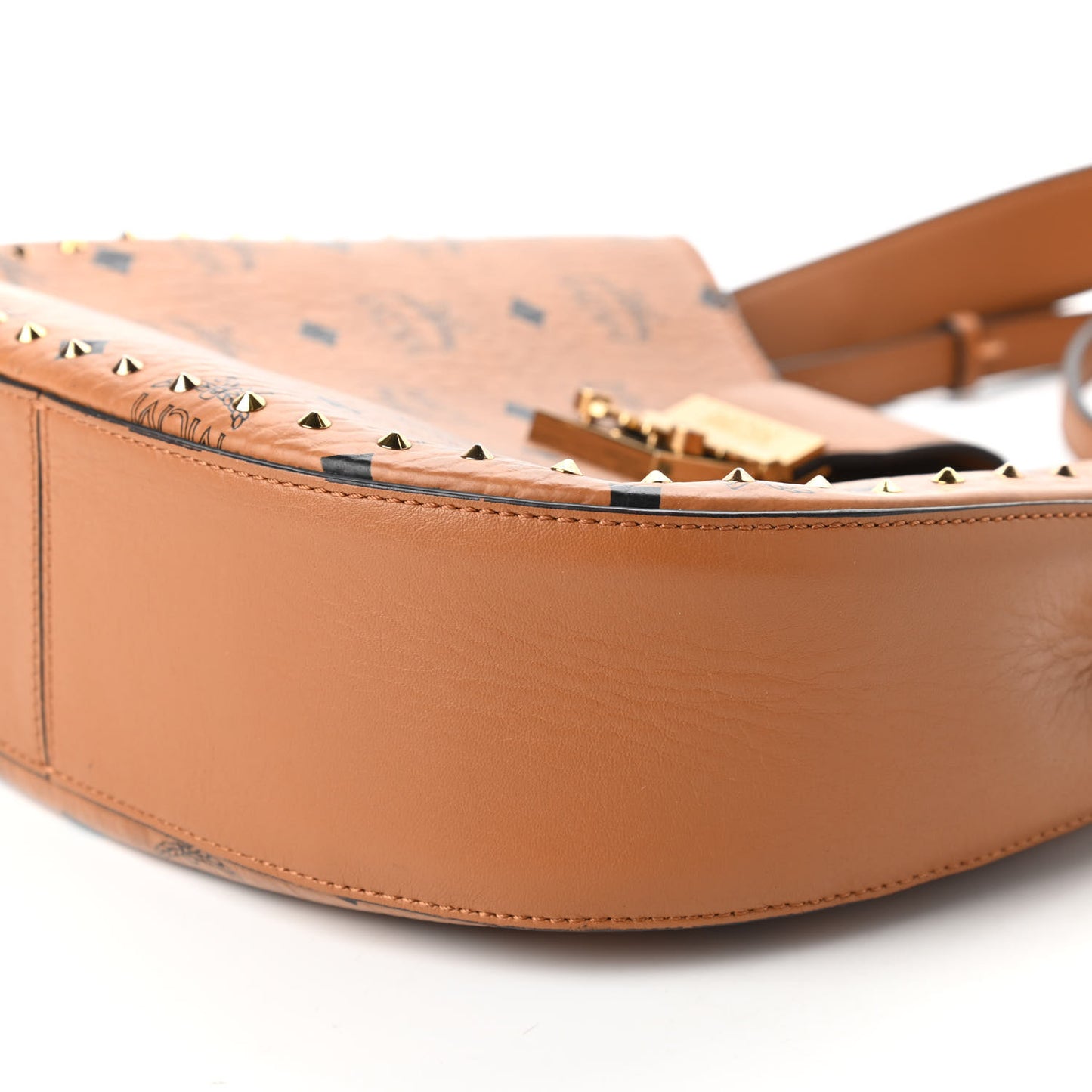 Visetos Studded Medium Patricia Hobo Cognac