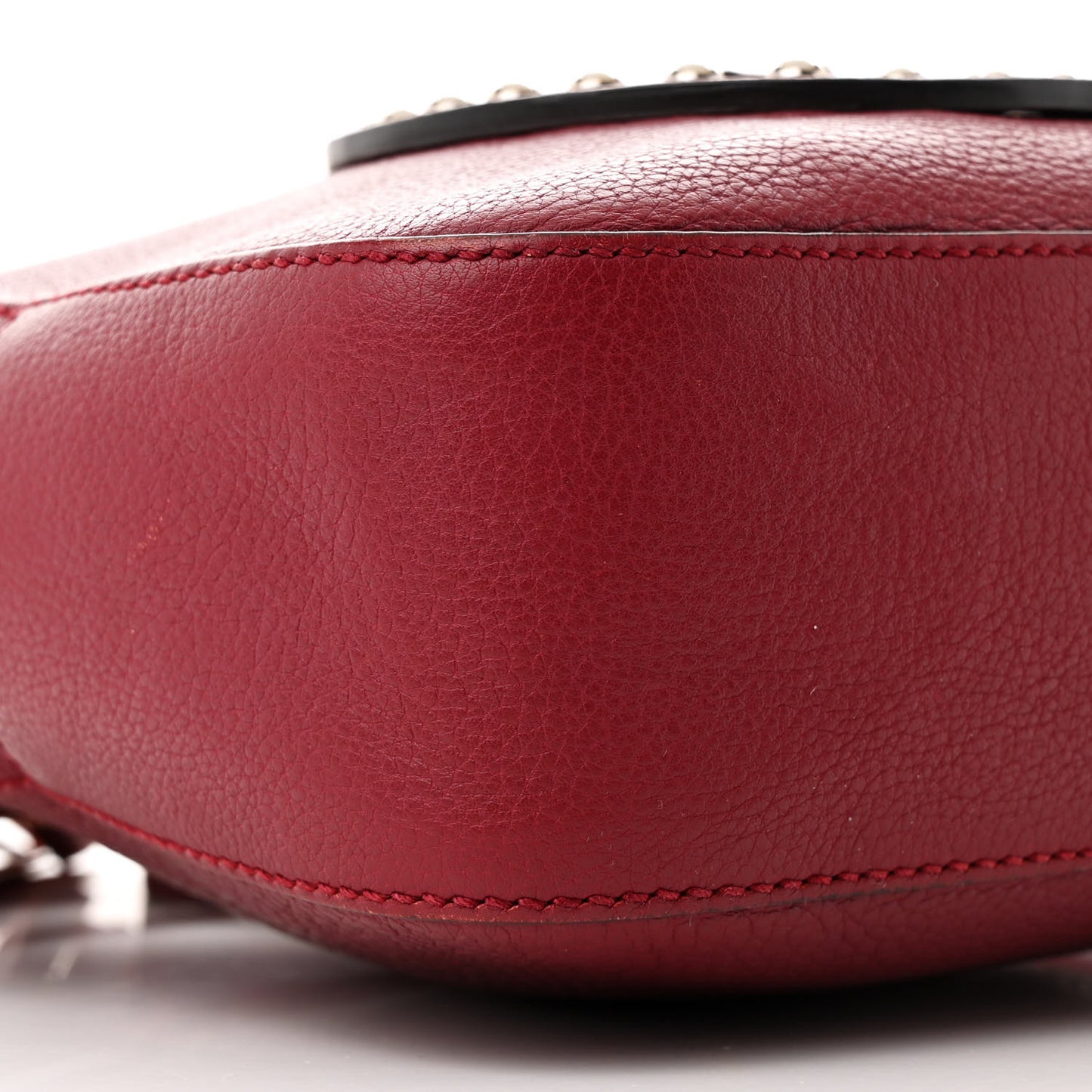 Pebbled Calfskin Studded Small Soho Disco Bag Soft Burgundy