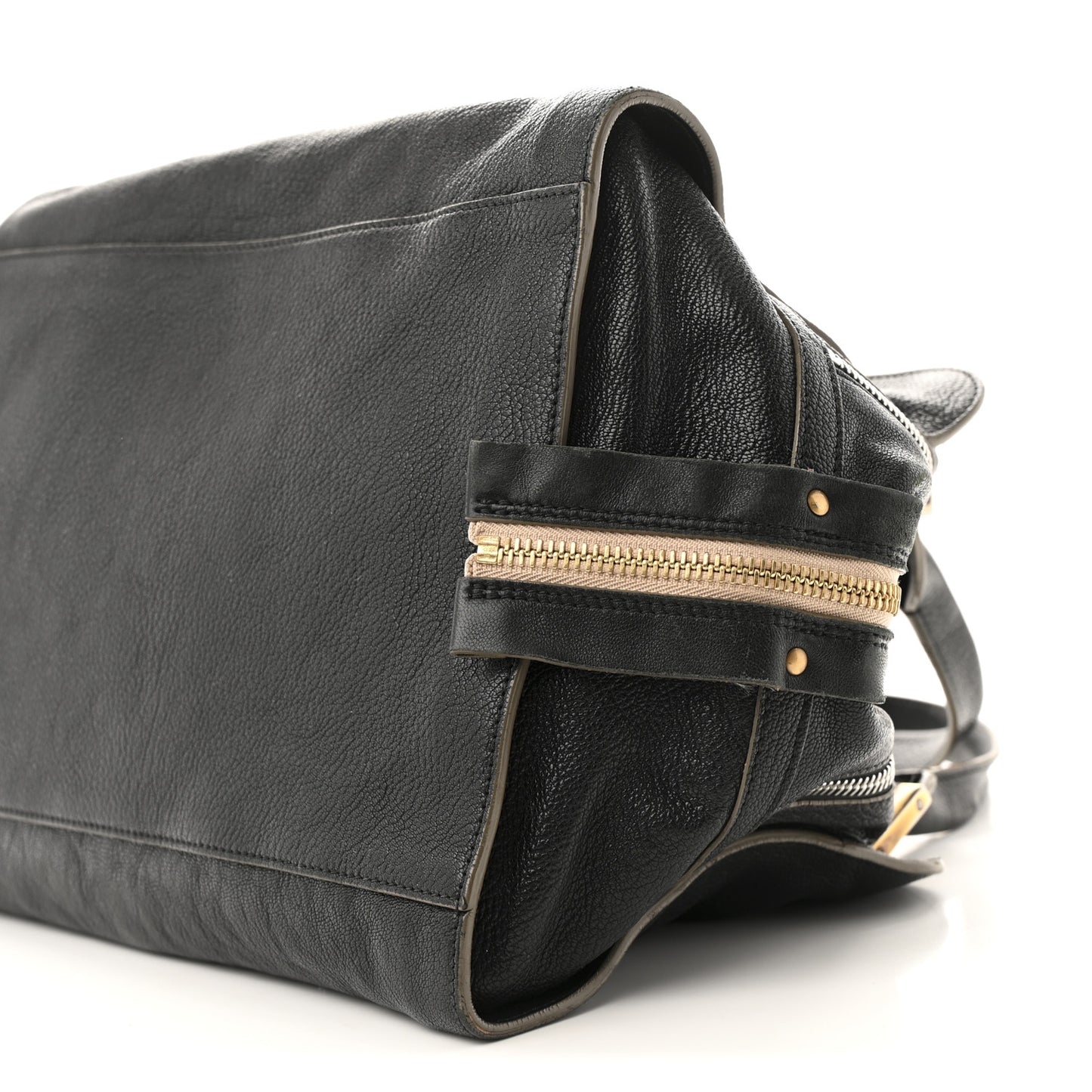 Goatskin Large Dalston Satchel Black