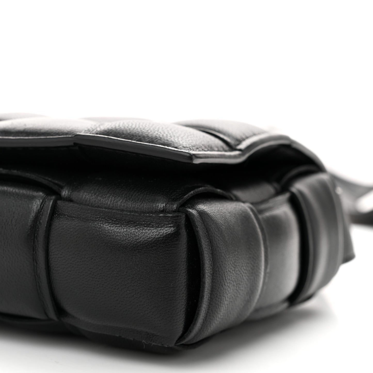 Nappa Maxi Intreccio Small Padded Cassette Crossbody Bag Black