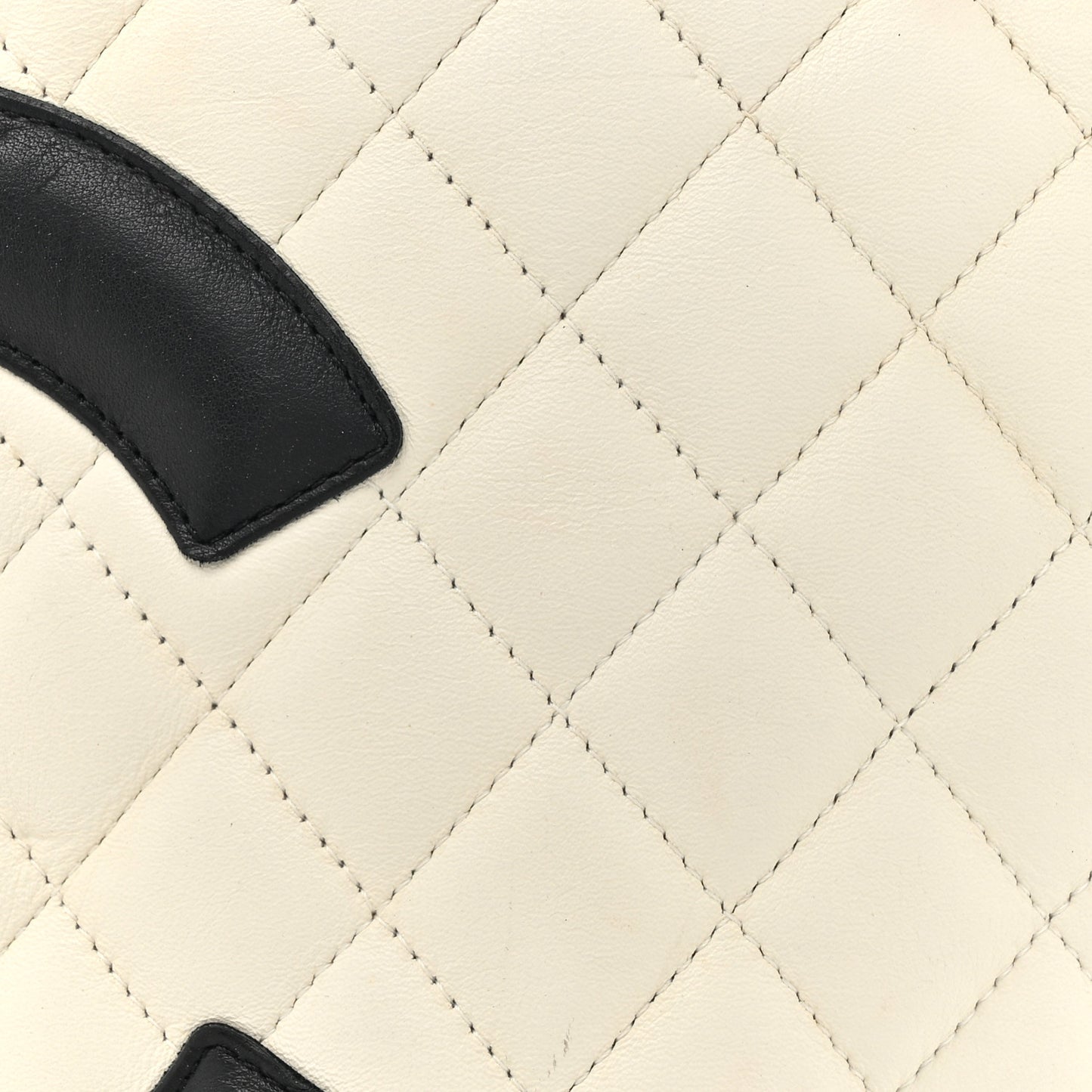 Calfskin Quilted Medium Cambon Tote White Black