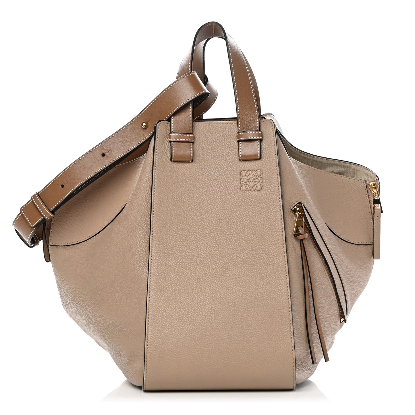 Calfskin Medium Hammock Shoulder Bag Sand Mink