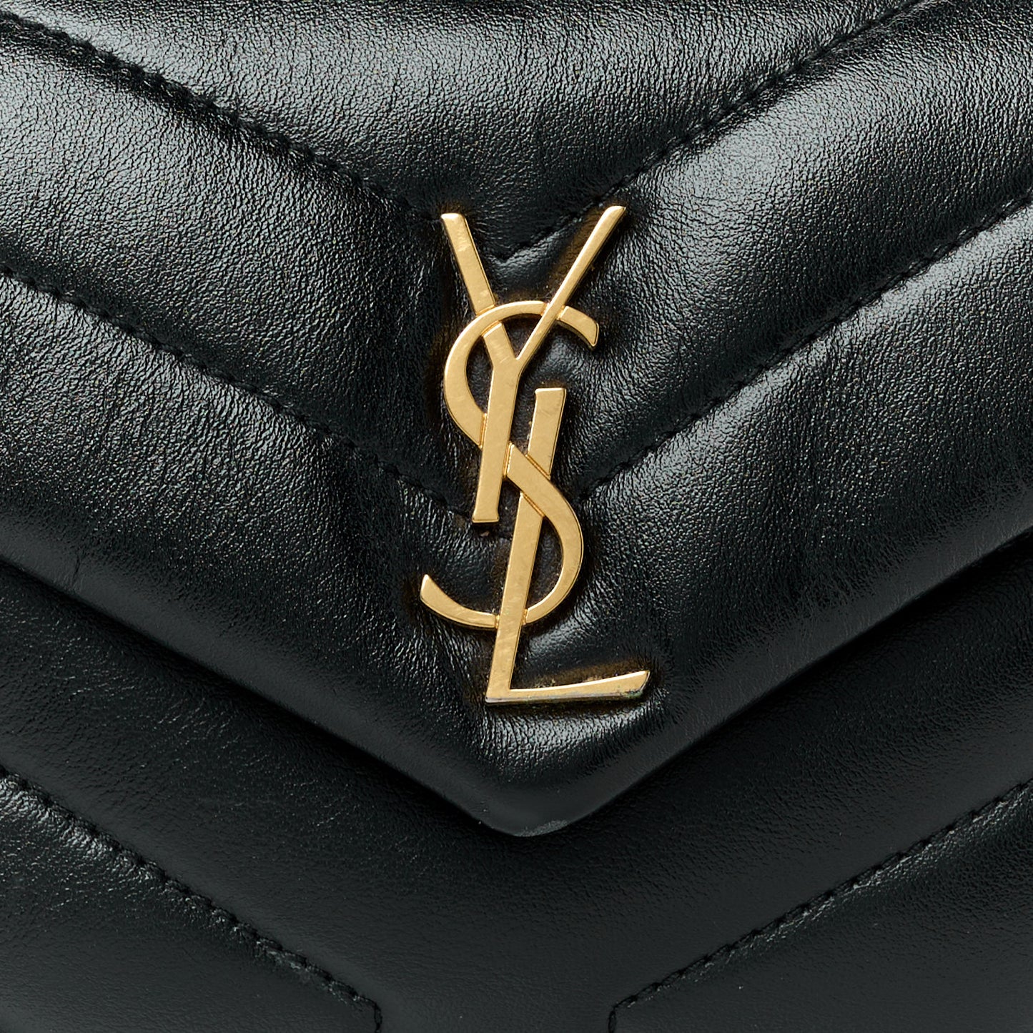 Calfskin Y Quilted Monogram Toy Loulou Crossbody Bag Black