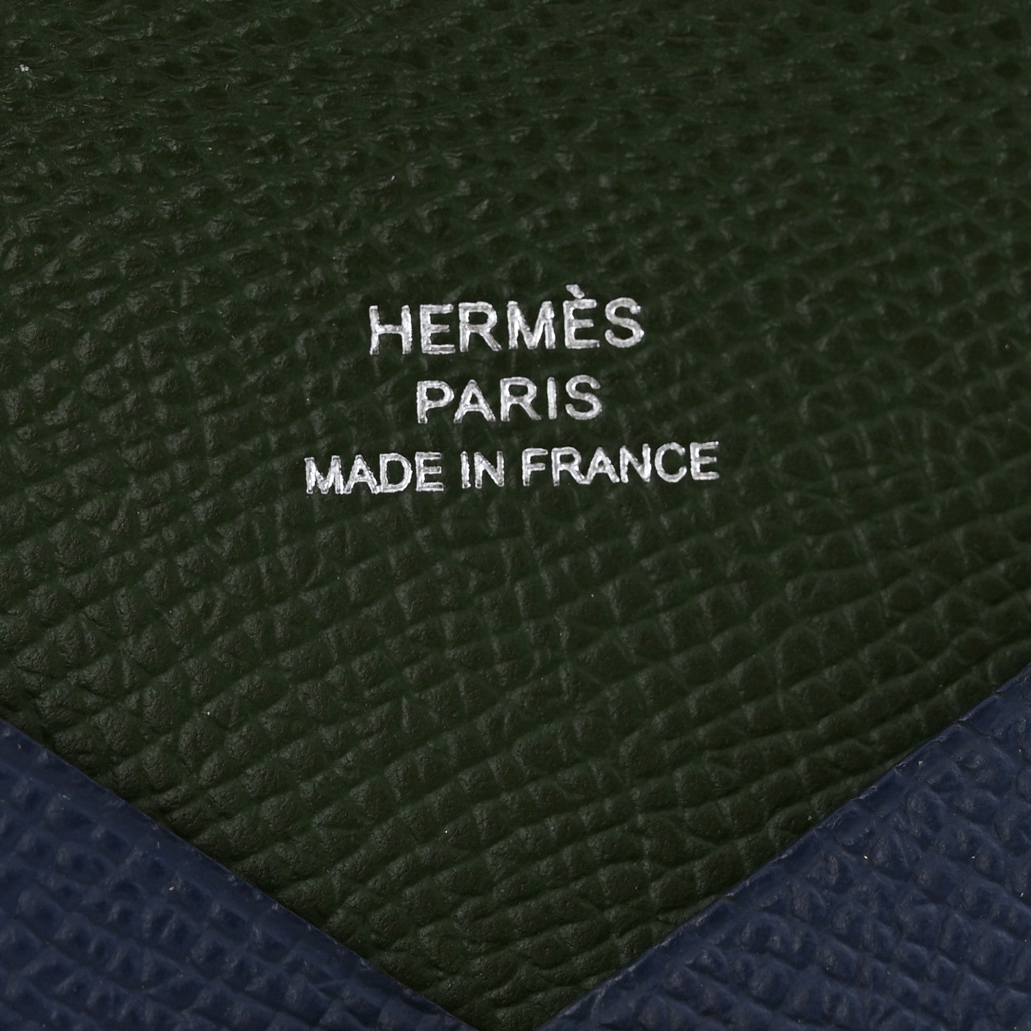 Hermes Epsom Verso Calvi Card Case Bleu Saphir Vert Anglais 6 of 8