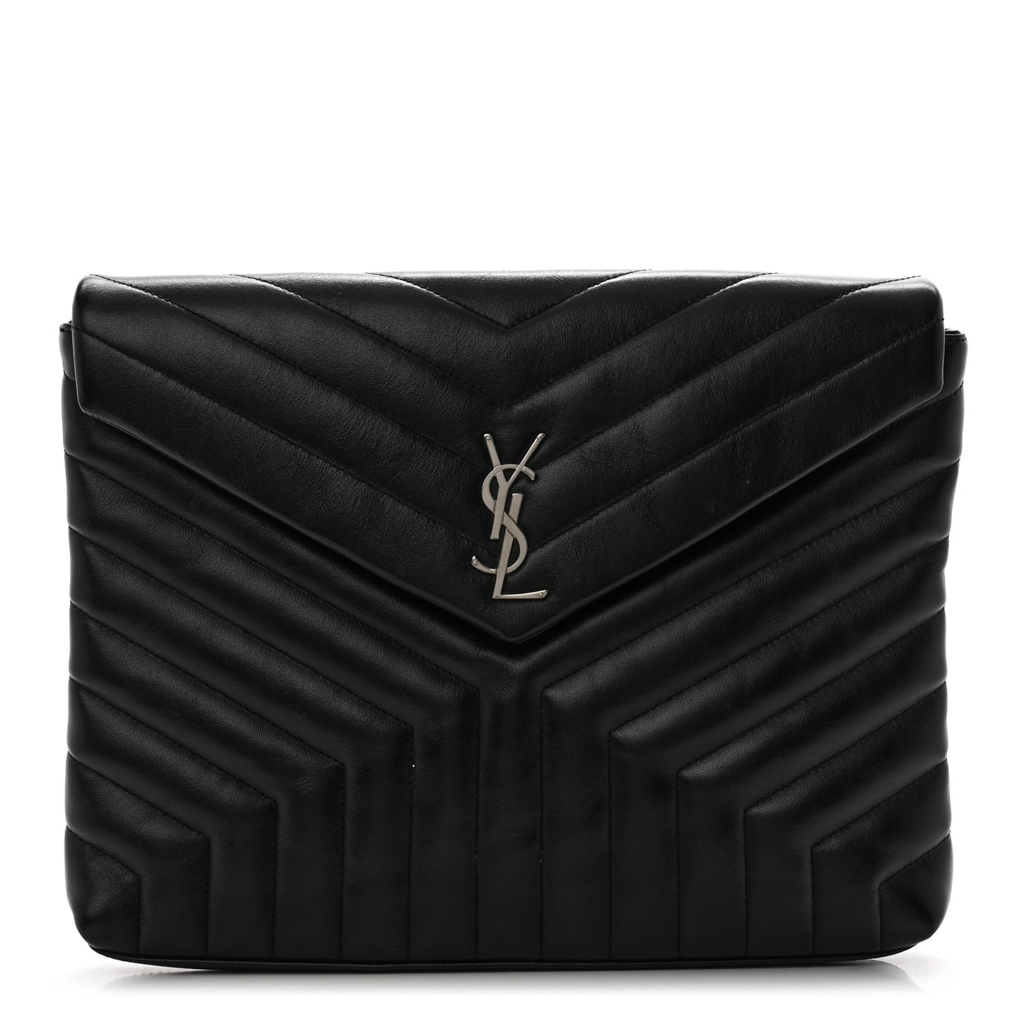 Calfskin Y Quilted Monogram Loulou Document Holder Black