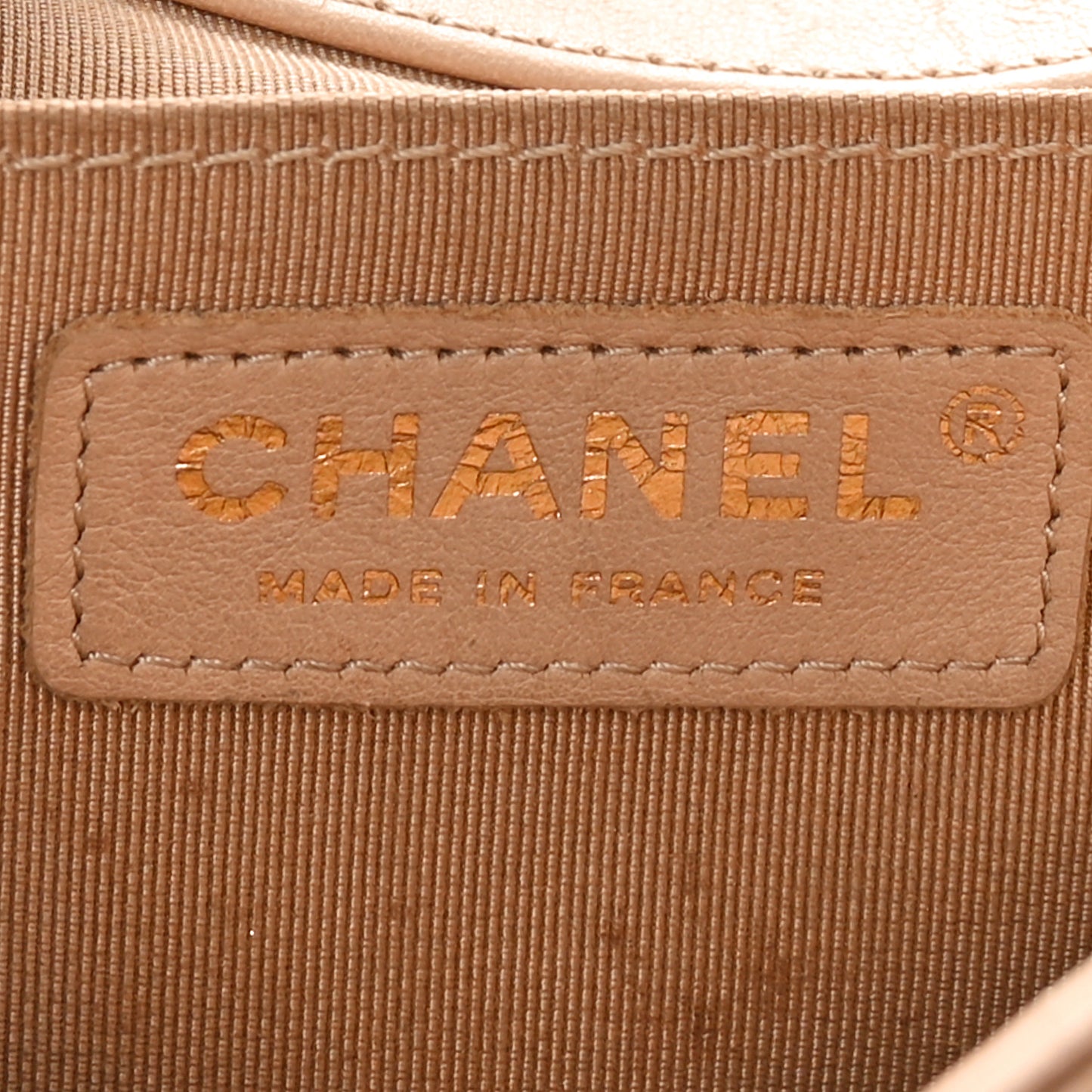 Lambskin Quilted Medium Boy Flap Beige