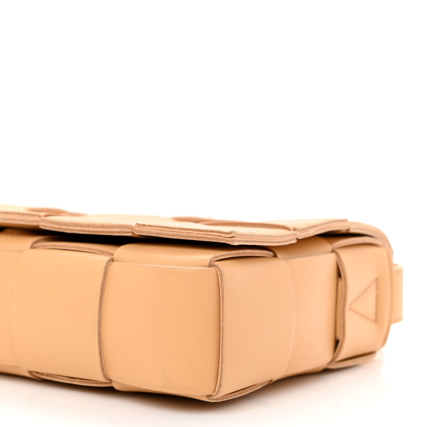 Lambskin Maxi Intrecciato Cassette Crossbody Bag Almond