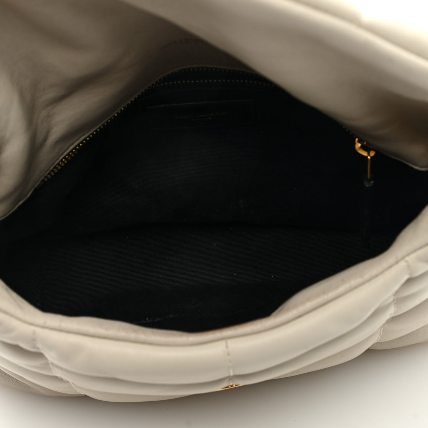 Lambskin Quilted Small Loulou Puffer Monogram Chain Satchel Blanc Vintage