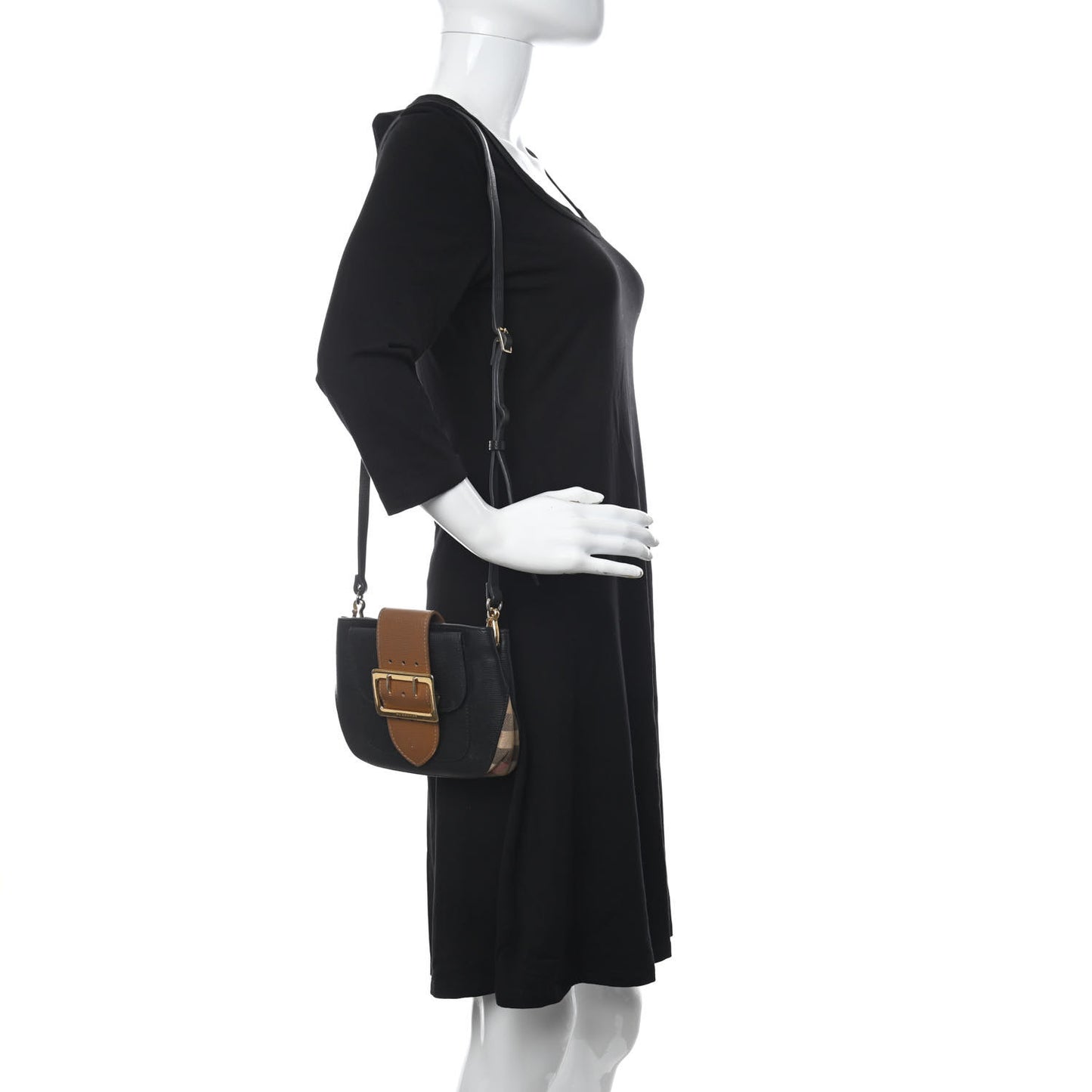 Suede Small Square Buckle Belt Bag Black