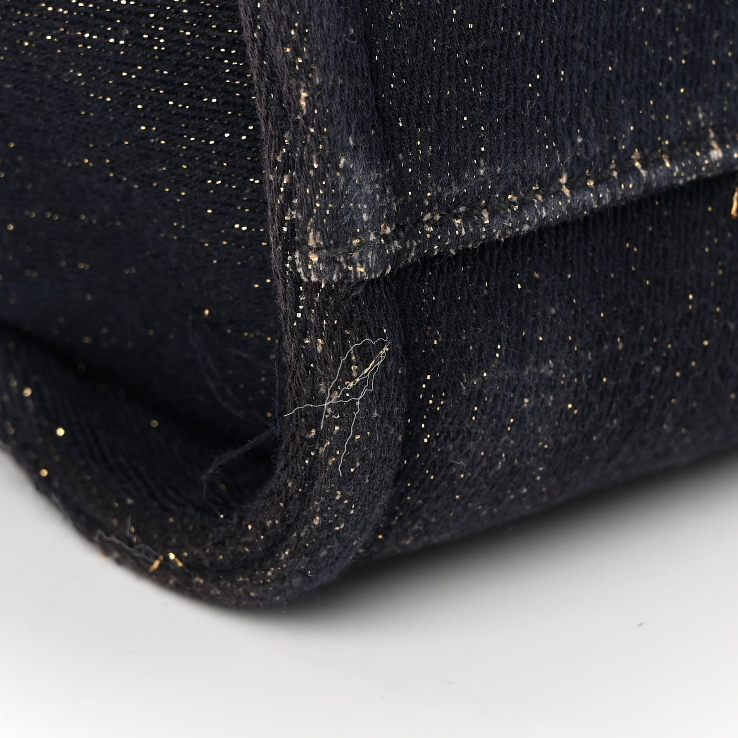 Lurex Canvas Medium Deauville Tote Navy Blue Gold