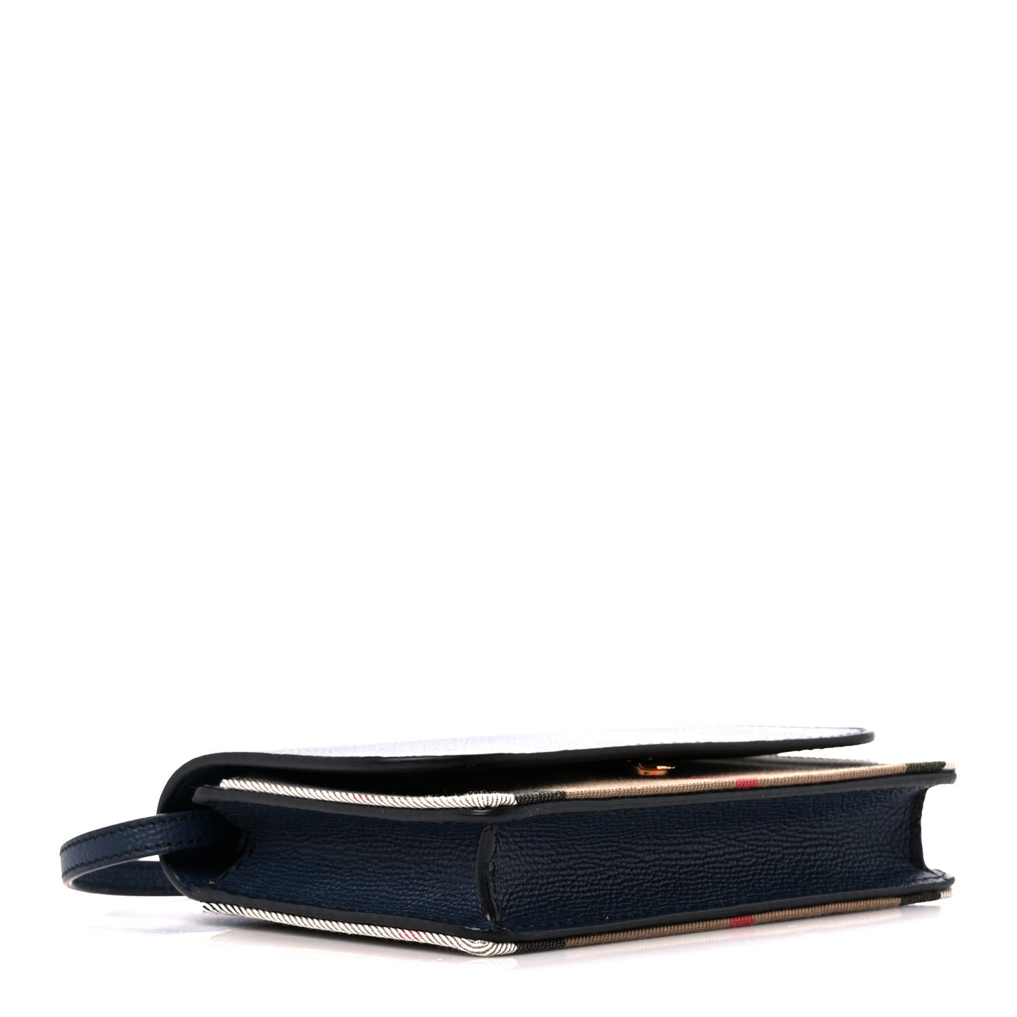 Derby Calfskin House Check Wallet On Chain Navy