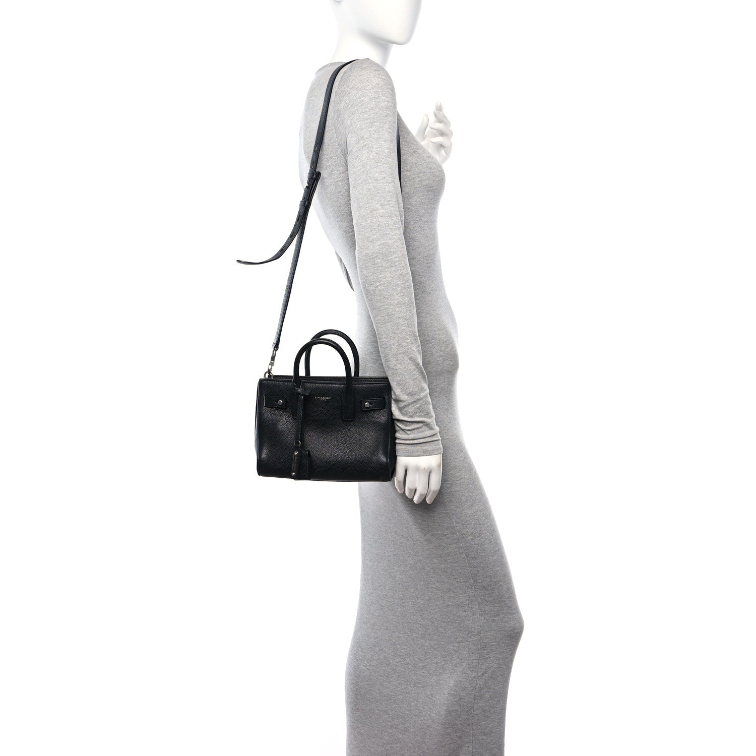 Saint Laurent Grained Calfskin Nano Sac De Jour Souple Black 2 of 12