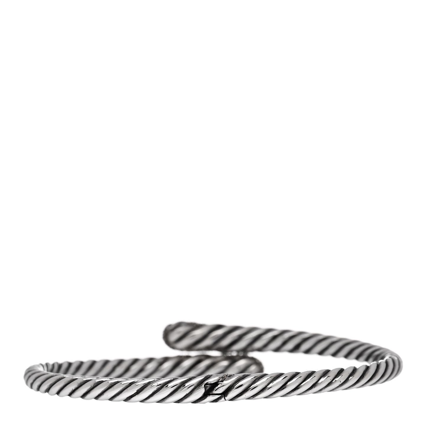 Sterling Silver Diamond 12mm Willow Open Single Row Bracelet