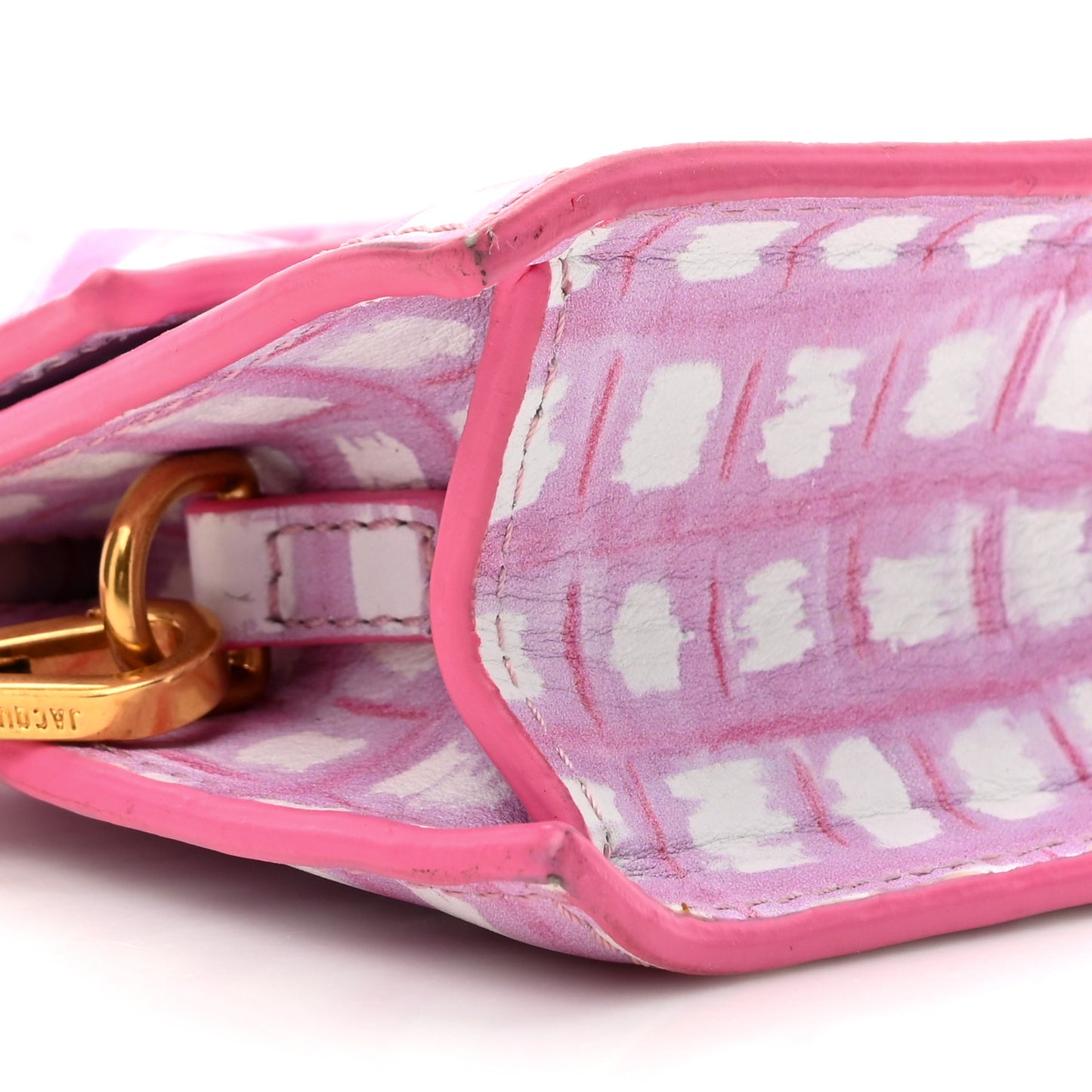 Smooth Calfskin Check Printed Le Chiquito Pink White