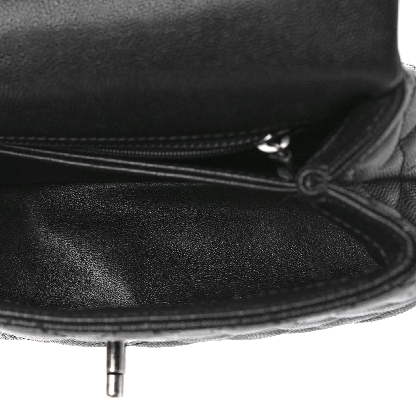 Caviar Lizard Embossed Quilted Mini Coco Handle Flap Black