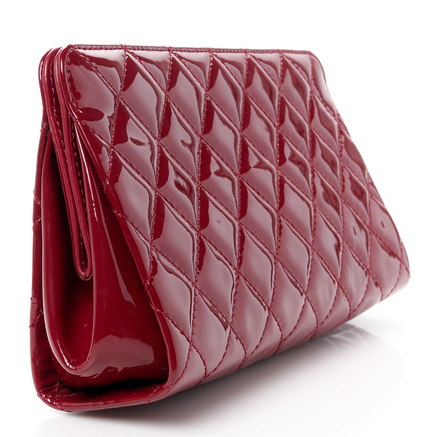 Patent CC Quilted Timeless Clutch Red