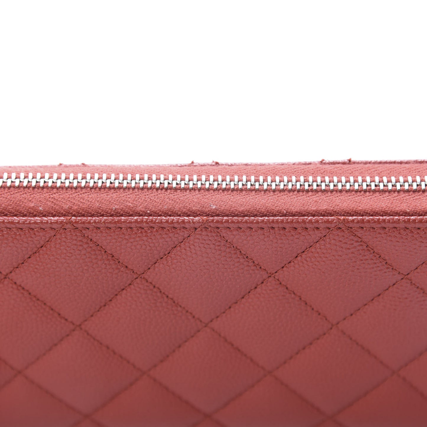 Caviar Quilted Medium Zip Around Wallet Red