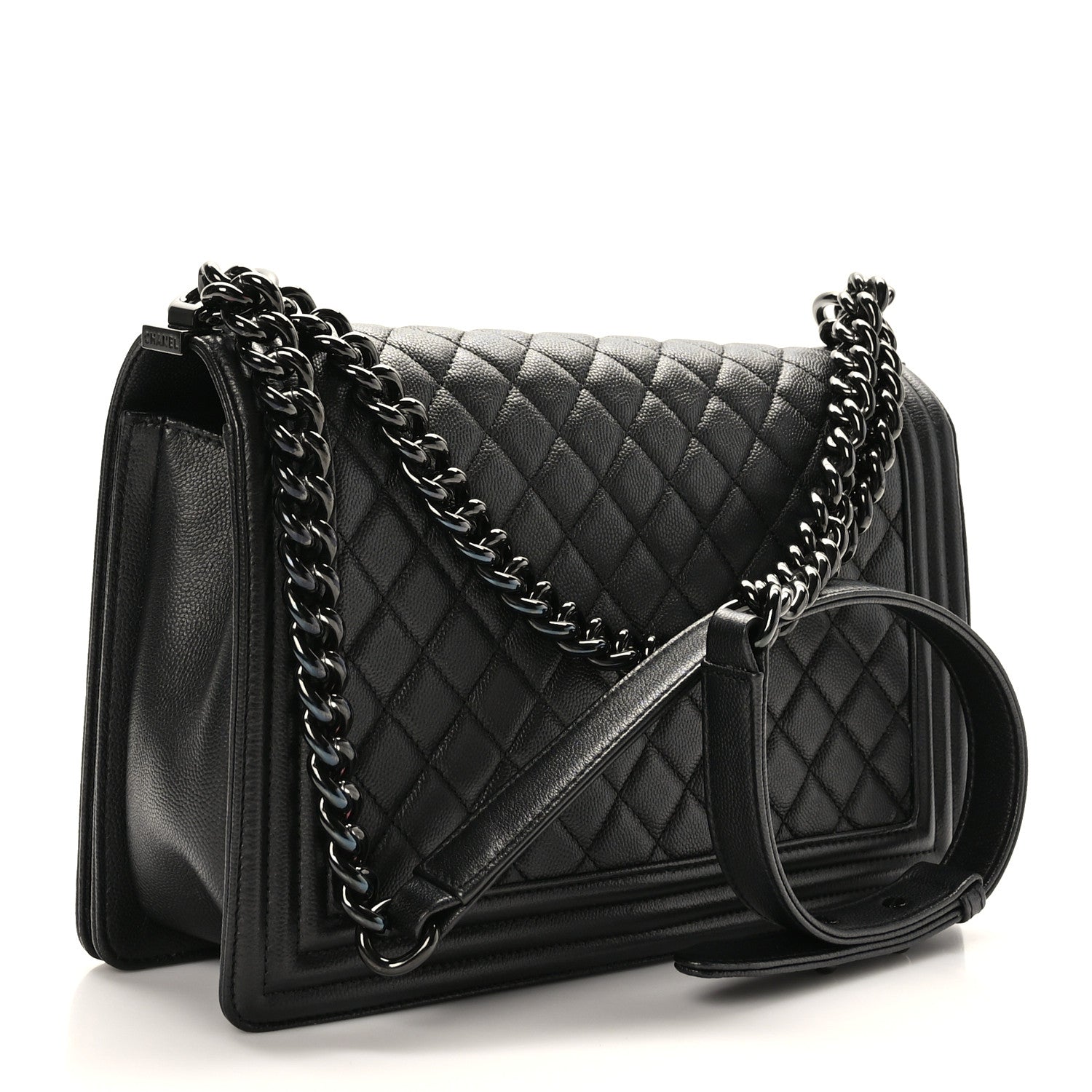 Chanel Caviar Quilted New Medium Boy Flap So Black 3 of 10