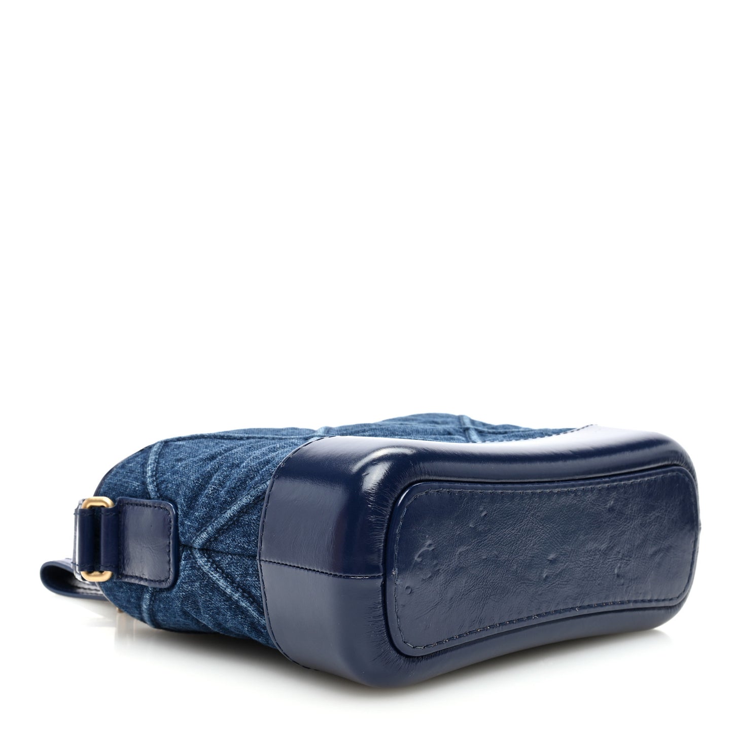 Denim Calfskin Quilted Small Gabrielle Logo Hobo Blue