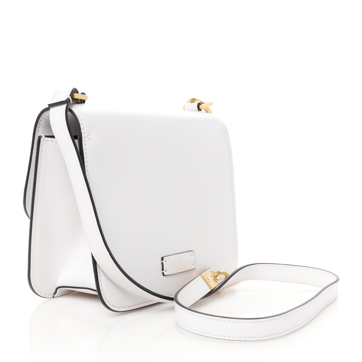 Smooth Calfskin Small VSling Shoulder Bag White