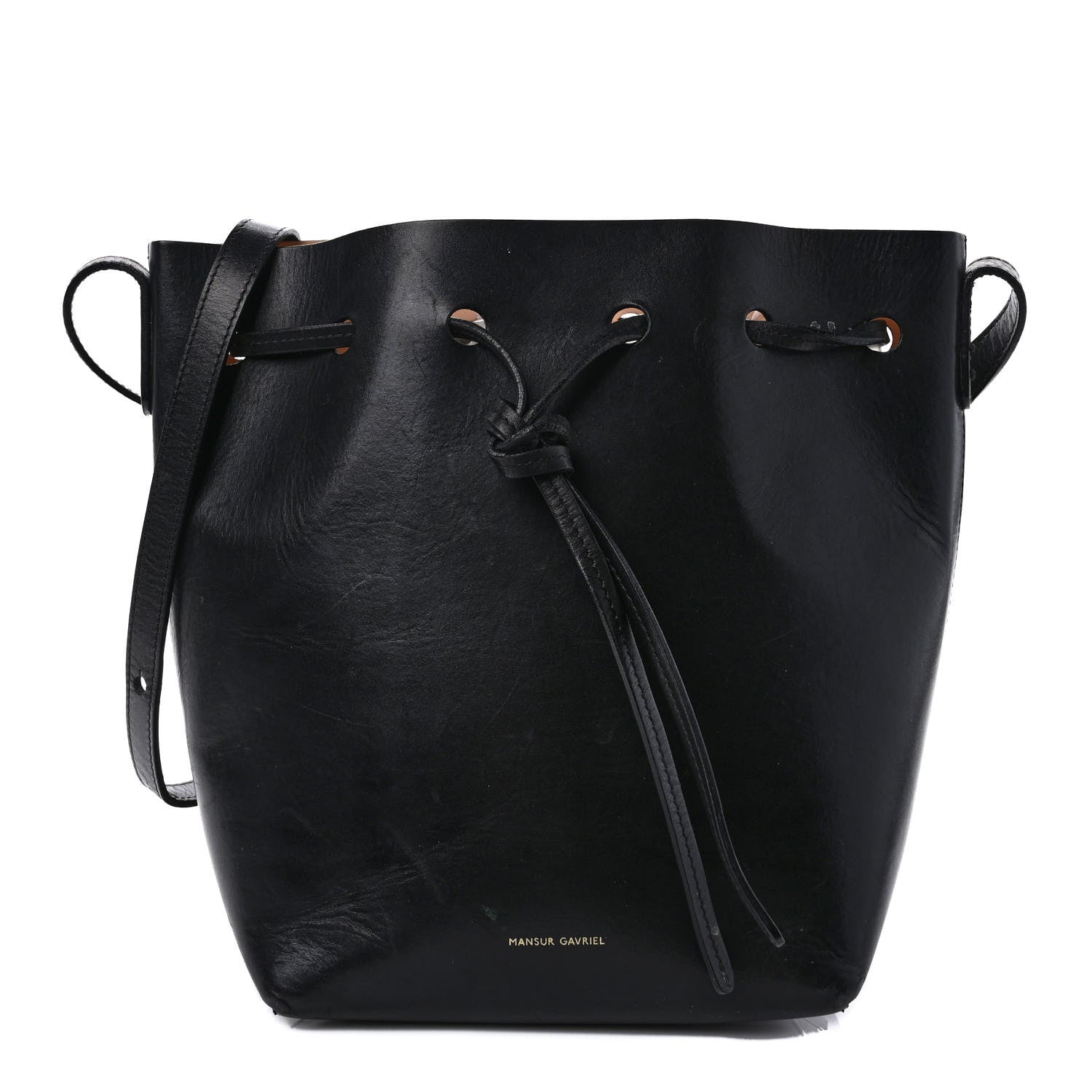 Mansur Gavriel Calfskin Mini Bucket Bag Black Ballerina 1 of 12