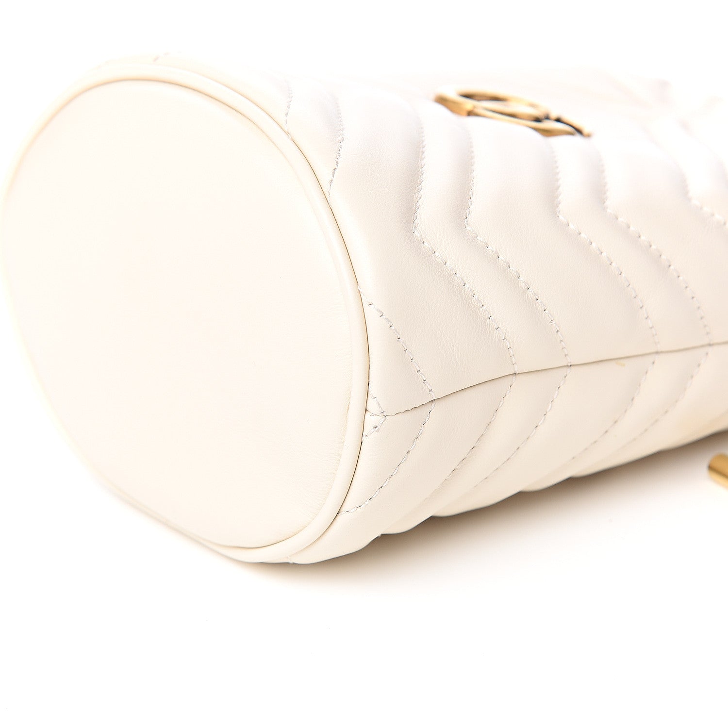 Gucci Calfskin Matelasse Mini GG Marmont 2.0 Bucket Bag White 8 of 10