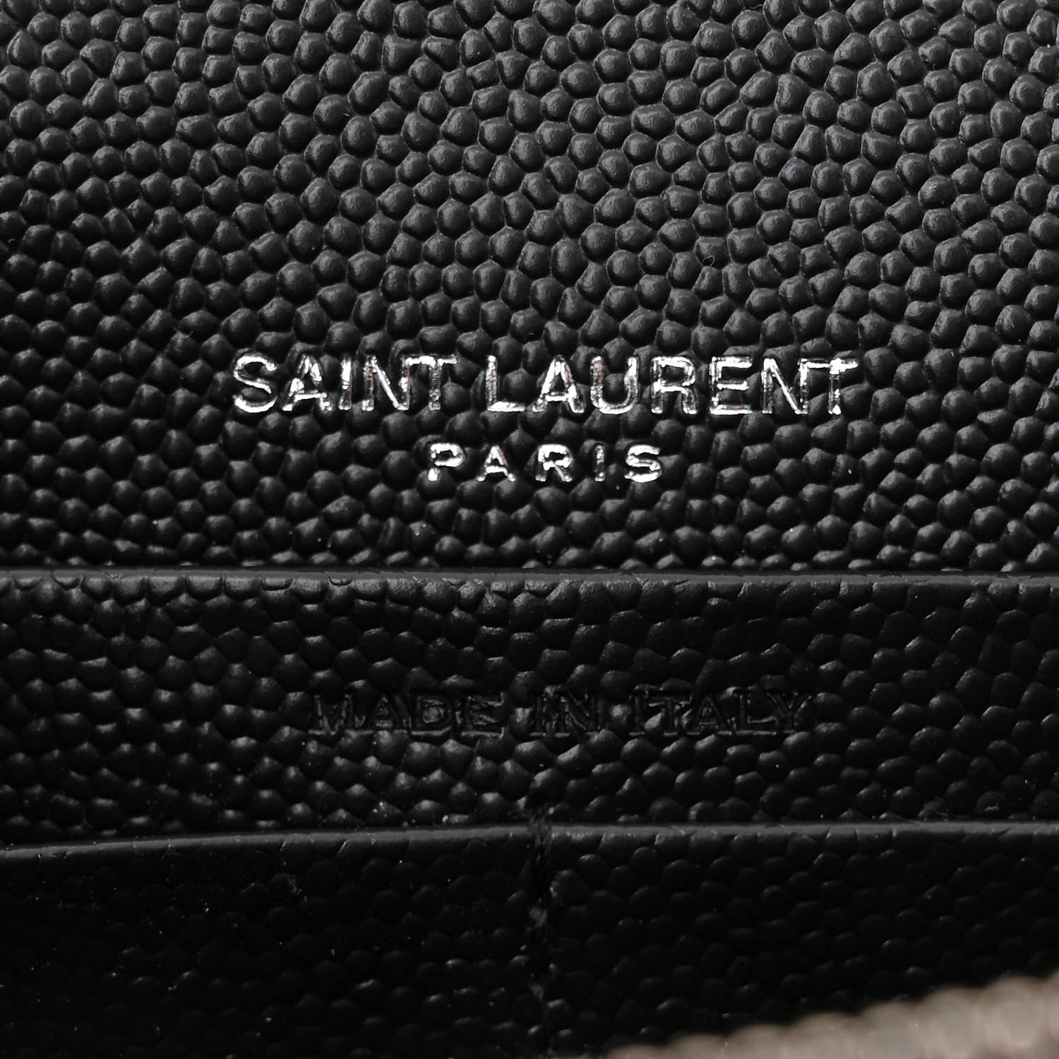 Saint Laurent Grain De Poudre Matelasse Chevron Monogram Envelope Chain Wallet Black 6 of 11