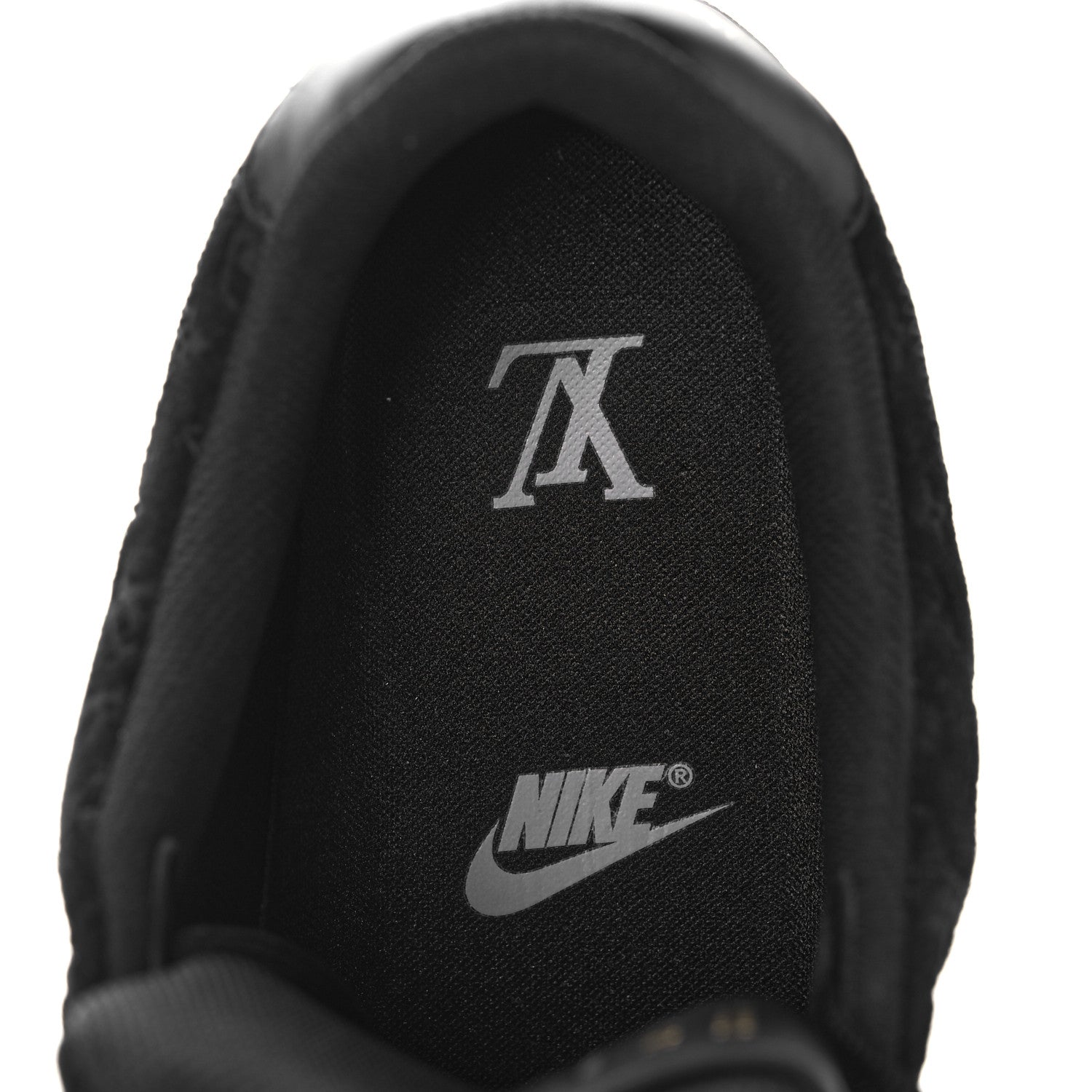 Louis Vuitton X NIKE AIR FORCE 1 Suede Calfskin Monogram Mens Low Top Sneakers 8 Black 8 of 12