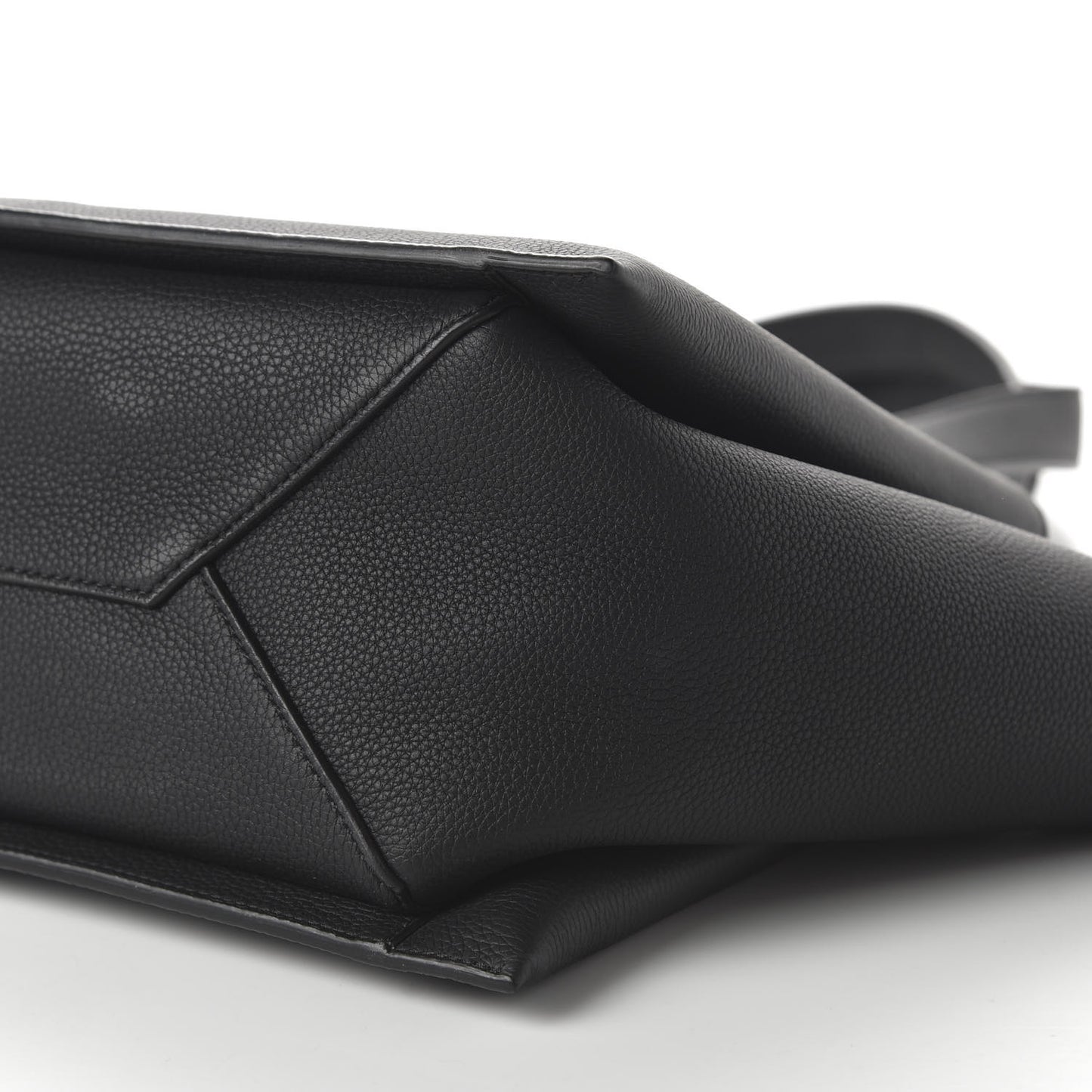 Baby Grained Calfskin Small Tri-Fold Bag Black