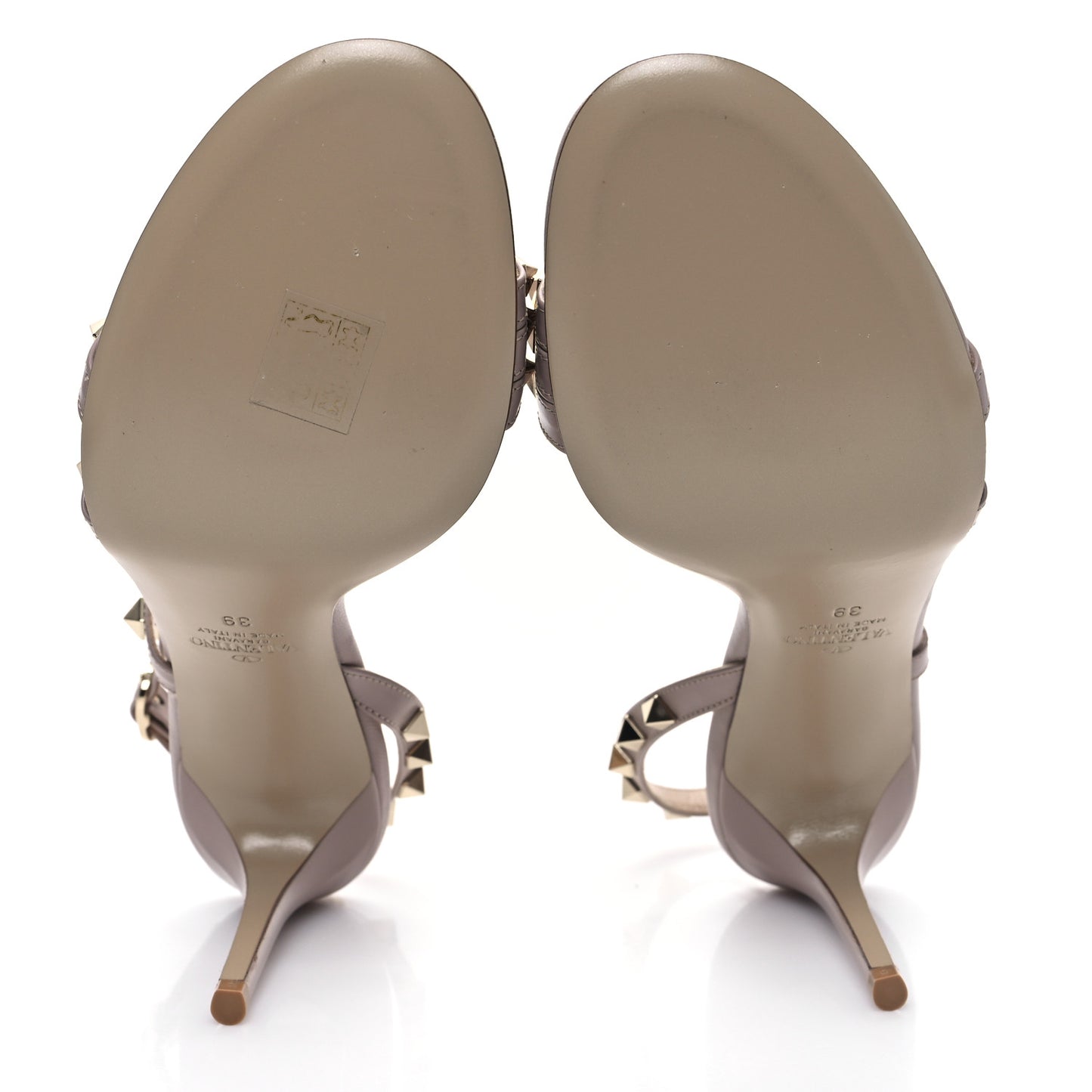 Nappa Rockstud Slingback 85mm Sandals 39 Poudre
