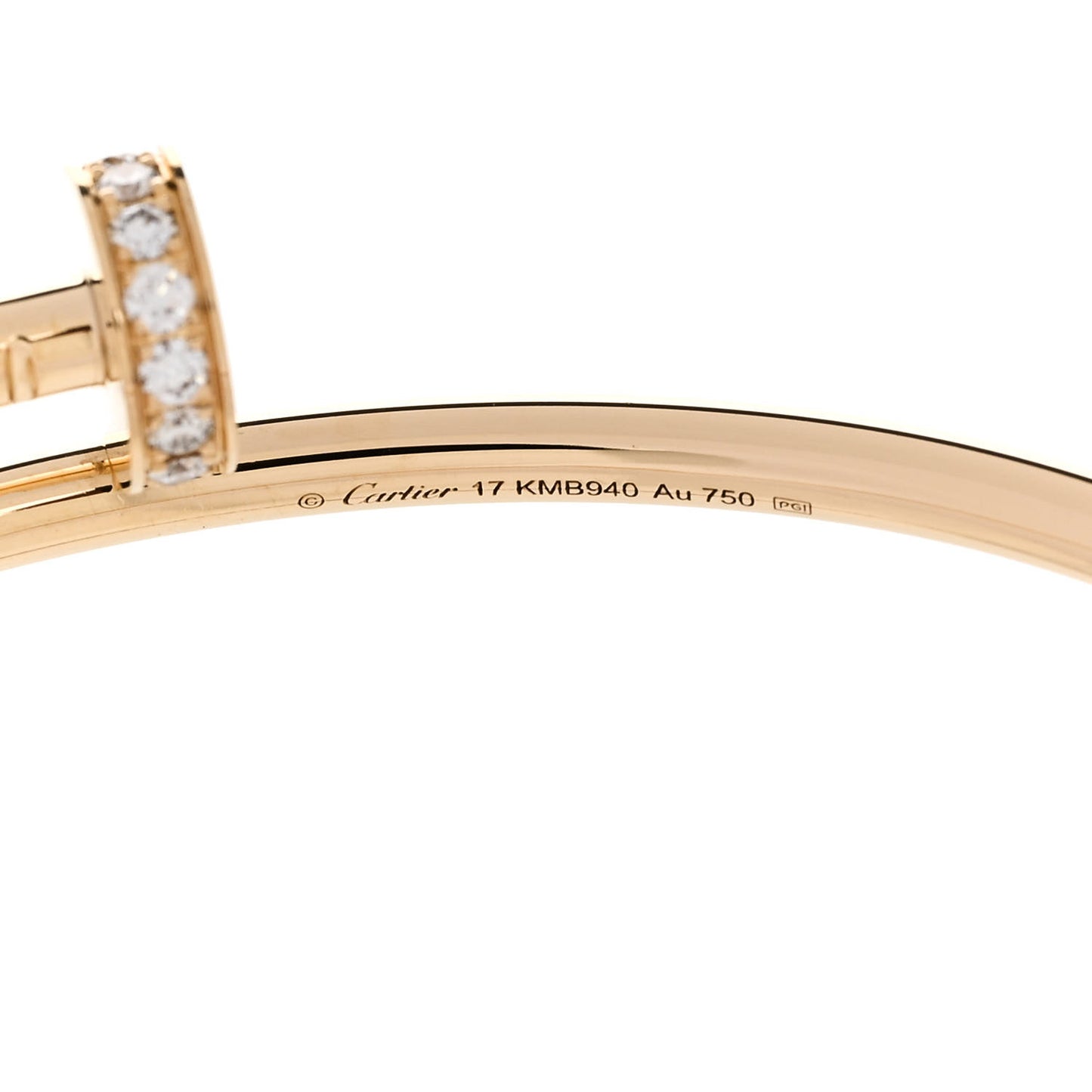 18K Yellow Gold Diamond Small Juste Un Clou Bracelet 17