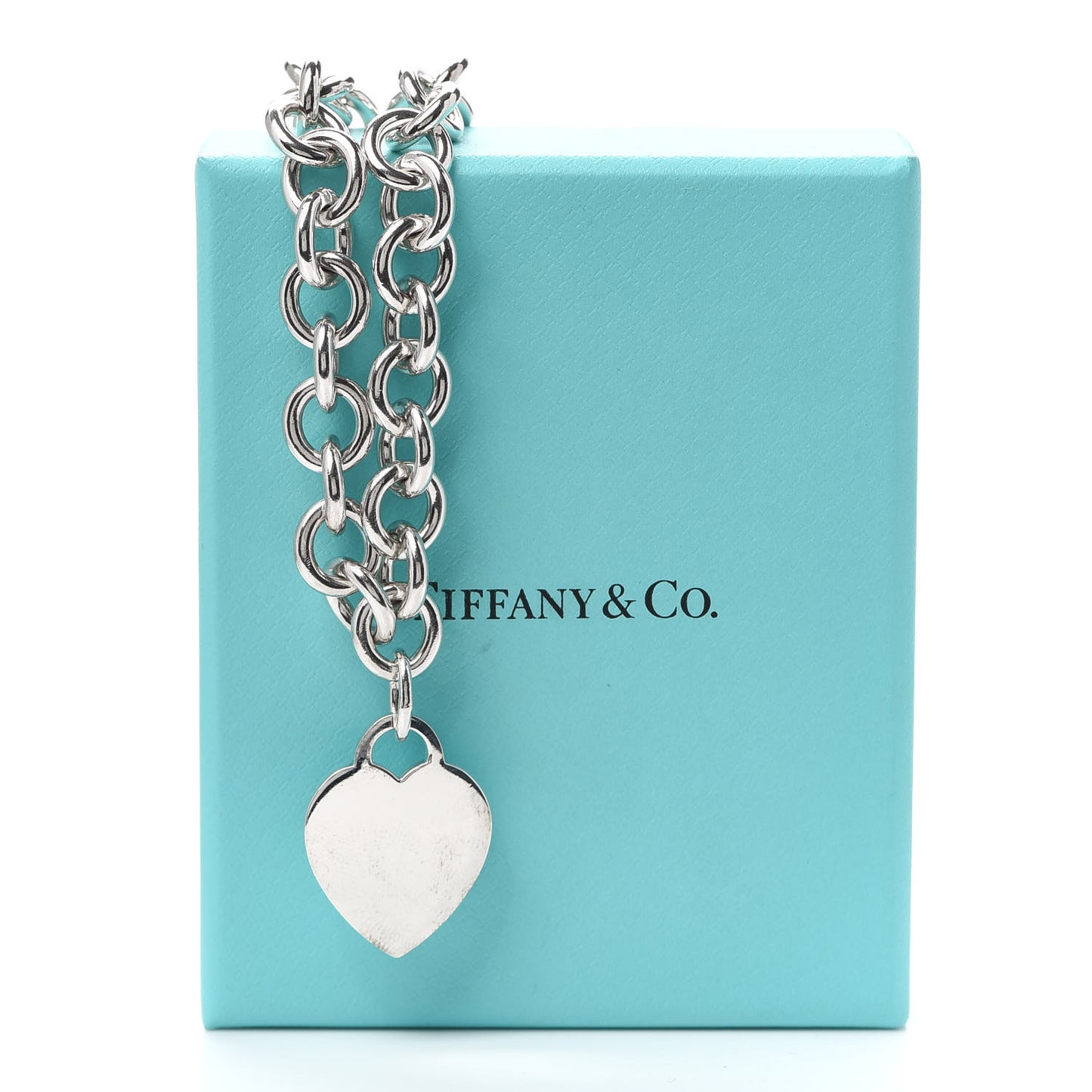 Sterling Silver Heart Tag Toggle Necklace