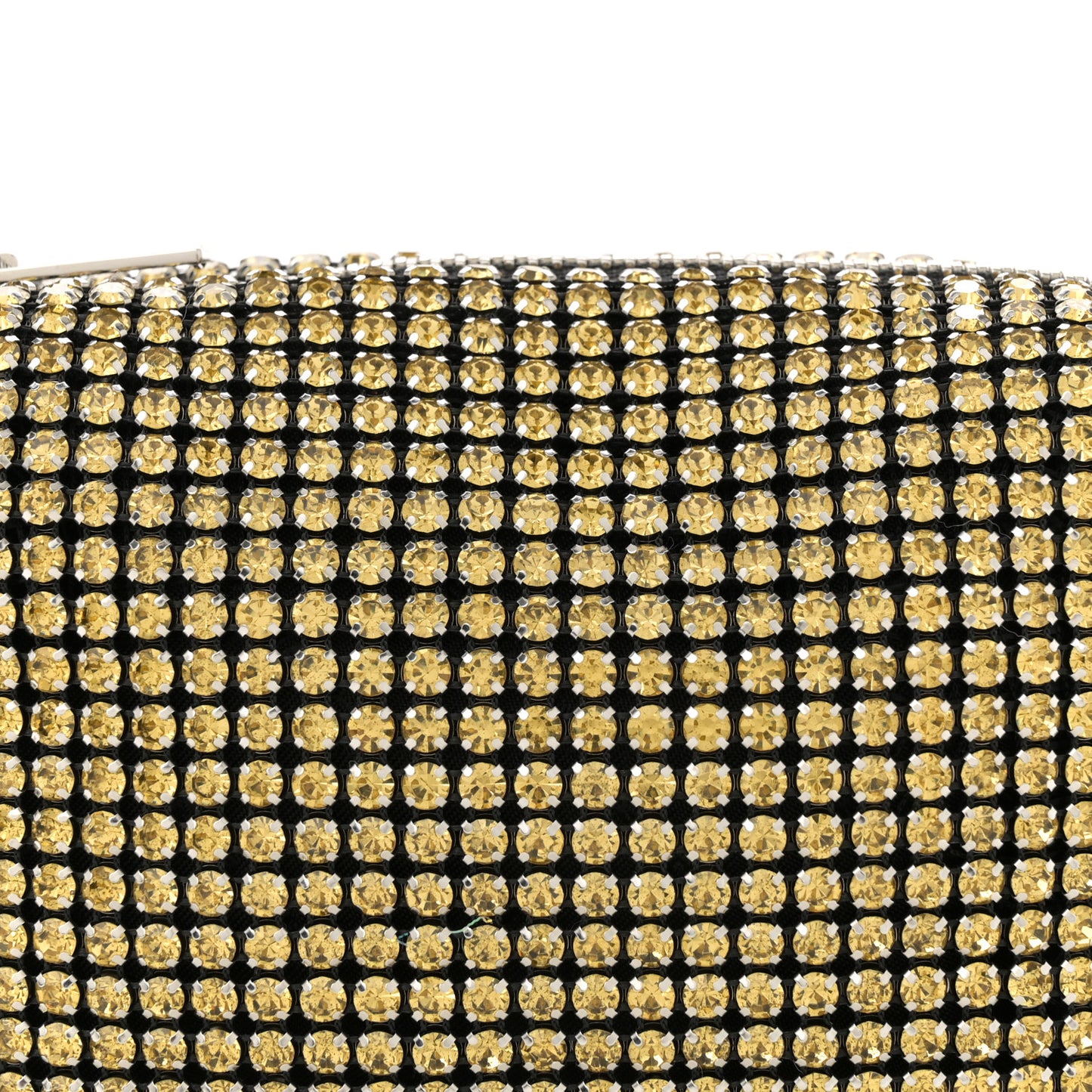 Mesh Crystal Rhinestone Mini Heiress Pouch Porcelain