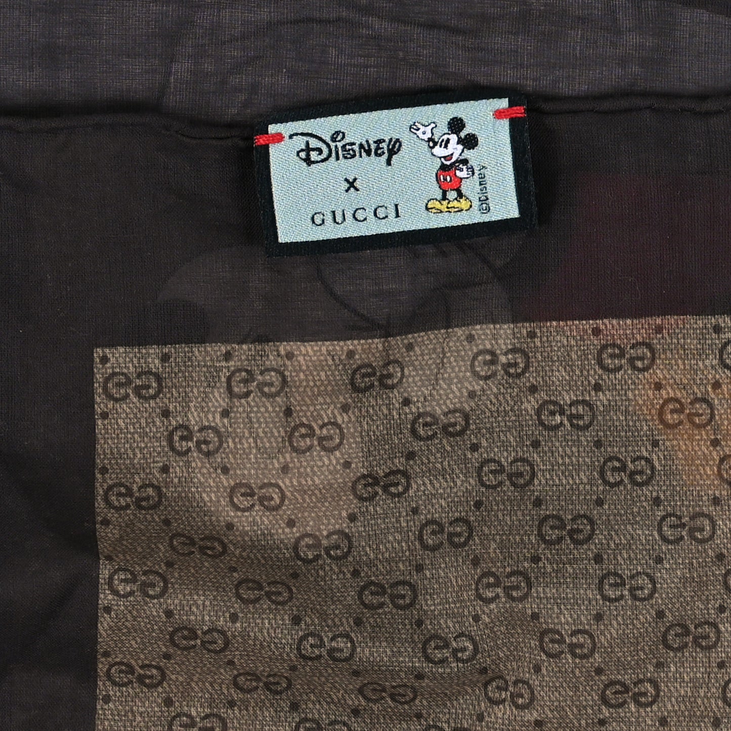 X DISNEY Mini Vintage GG Supreme Monogram Mickey Mouse Scarf Brown